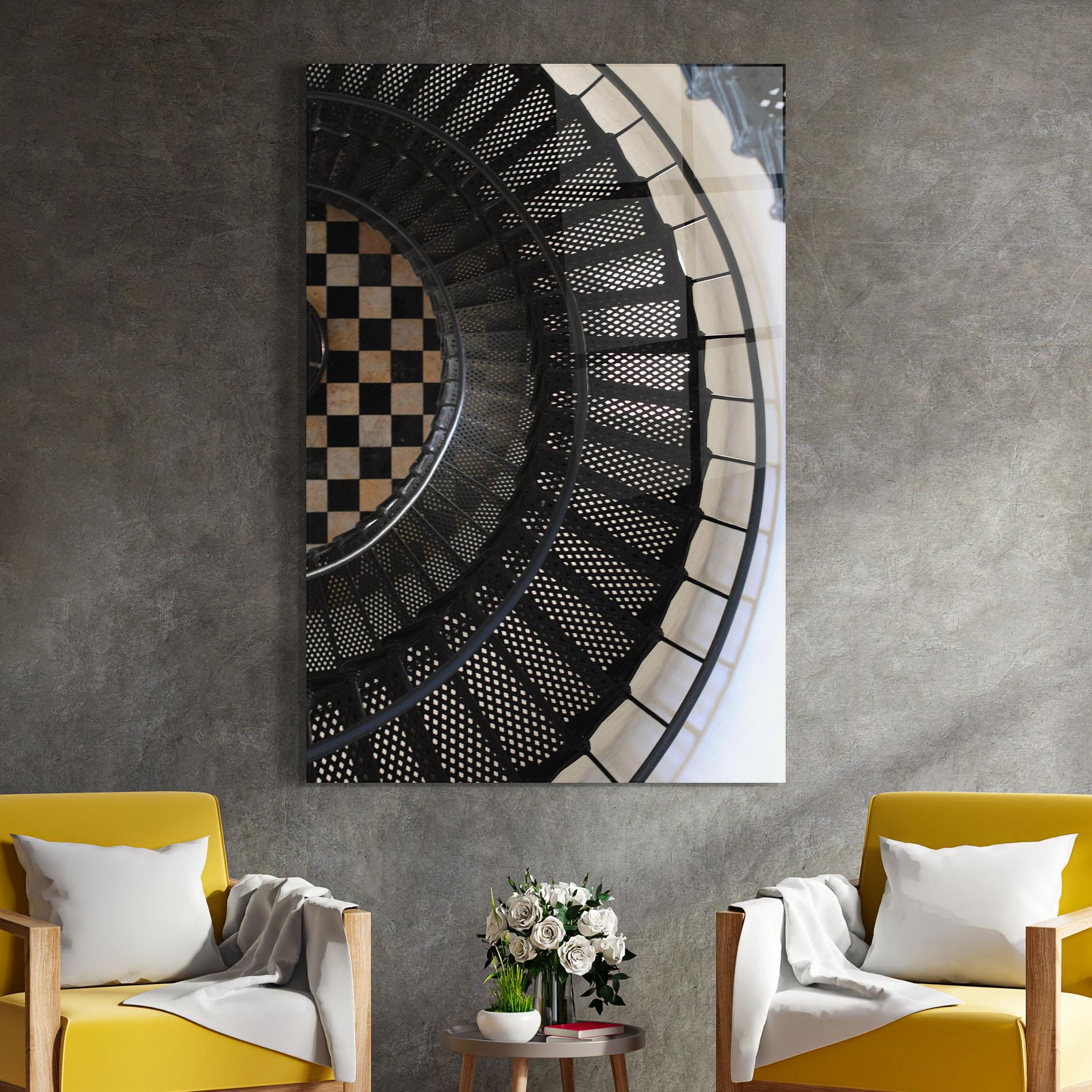 Üvegkép Beautiful Black Stairs mockup 4