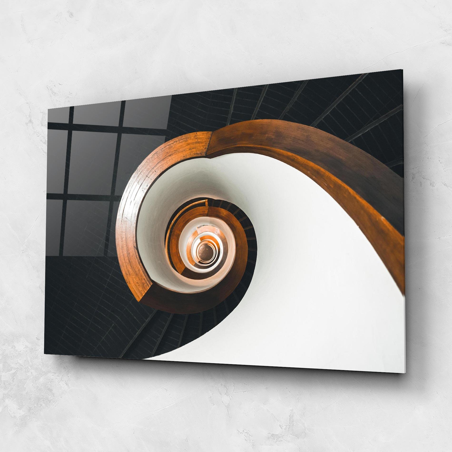 Üvegkép Black Spiral Stairs mockup 1