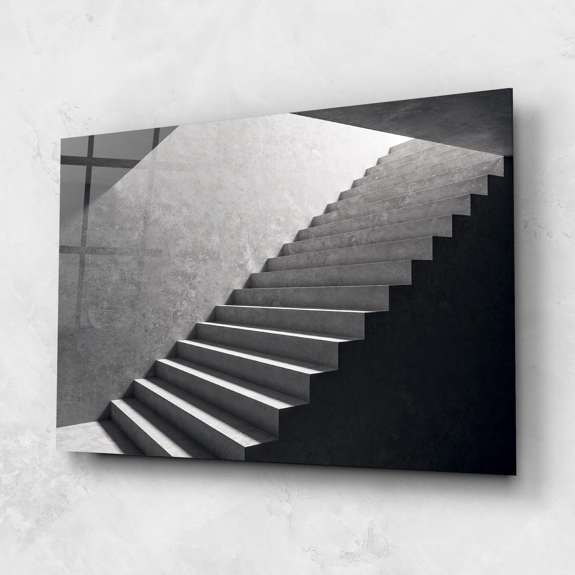 Üvegkép Concrete Stairs mockup 1
