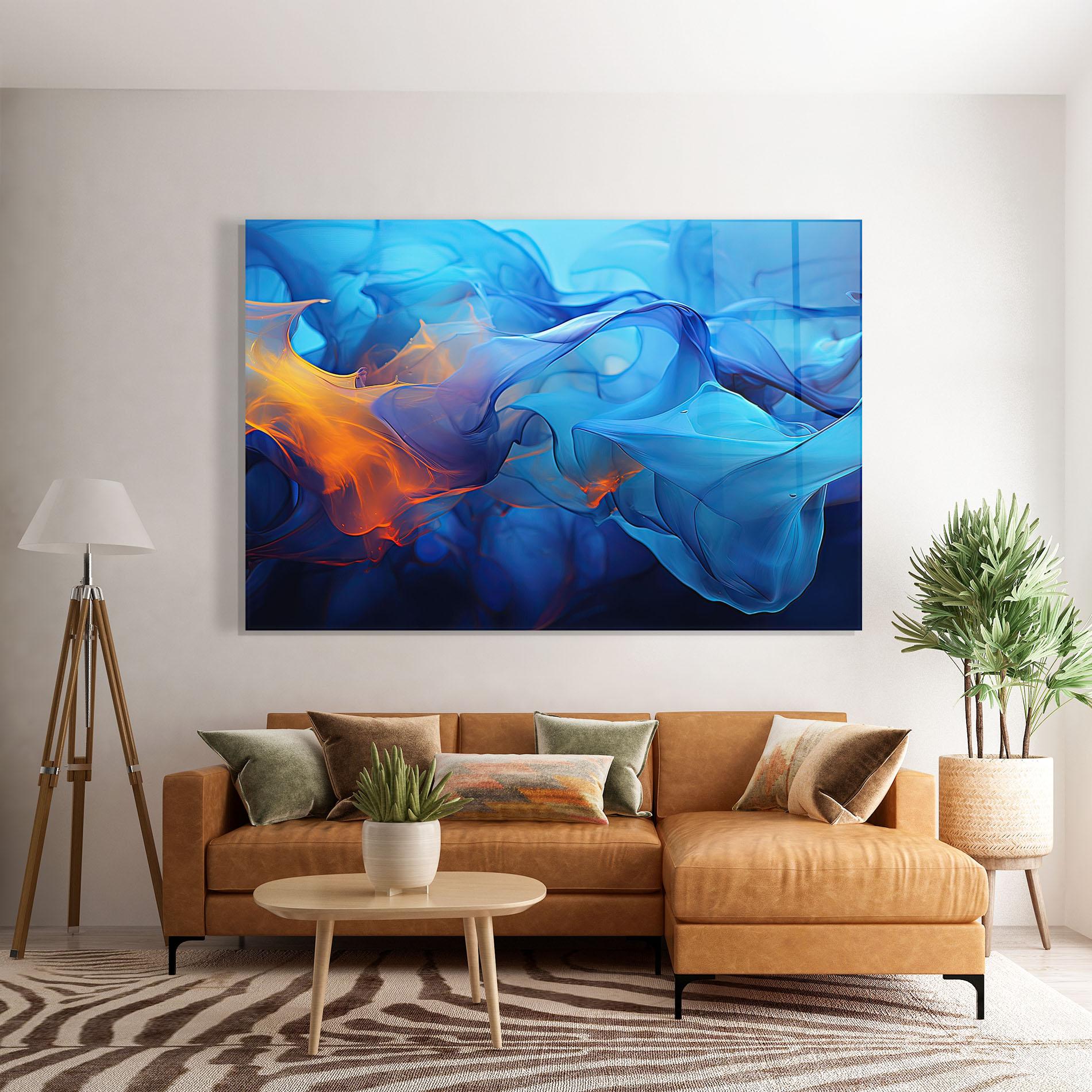 Üvegkép Blue Orange Floating mockup 7