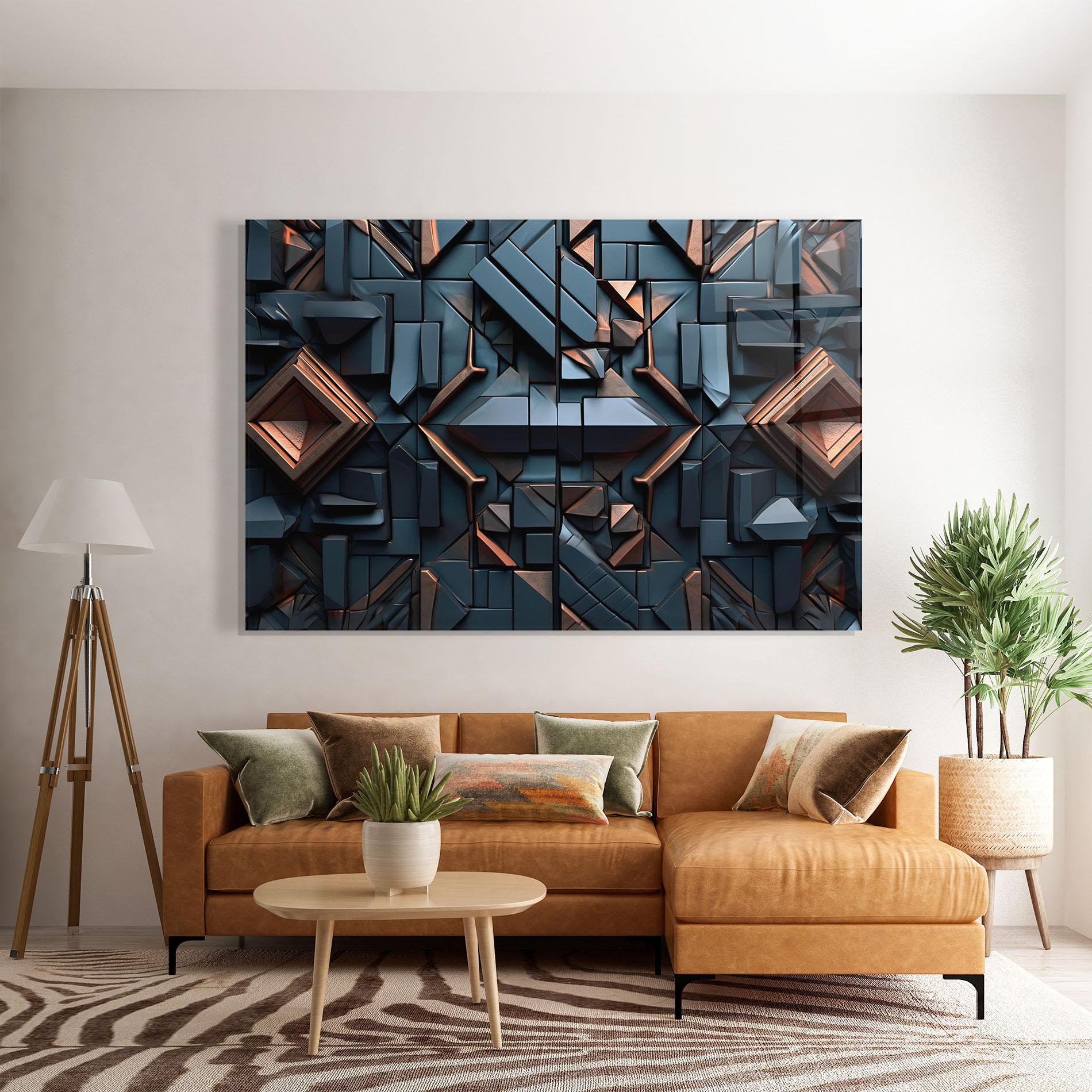 Üvegkép Orange Rhombus mockup 7