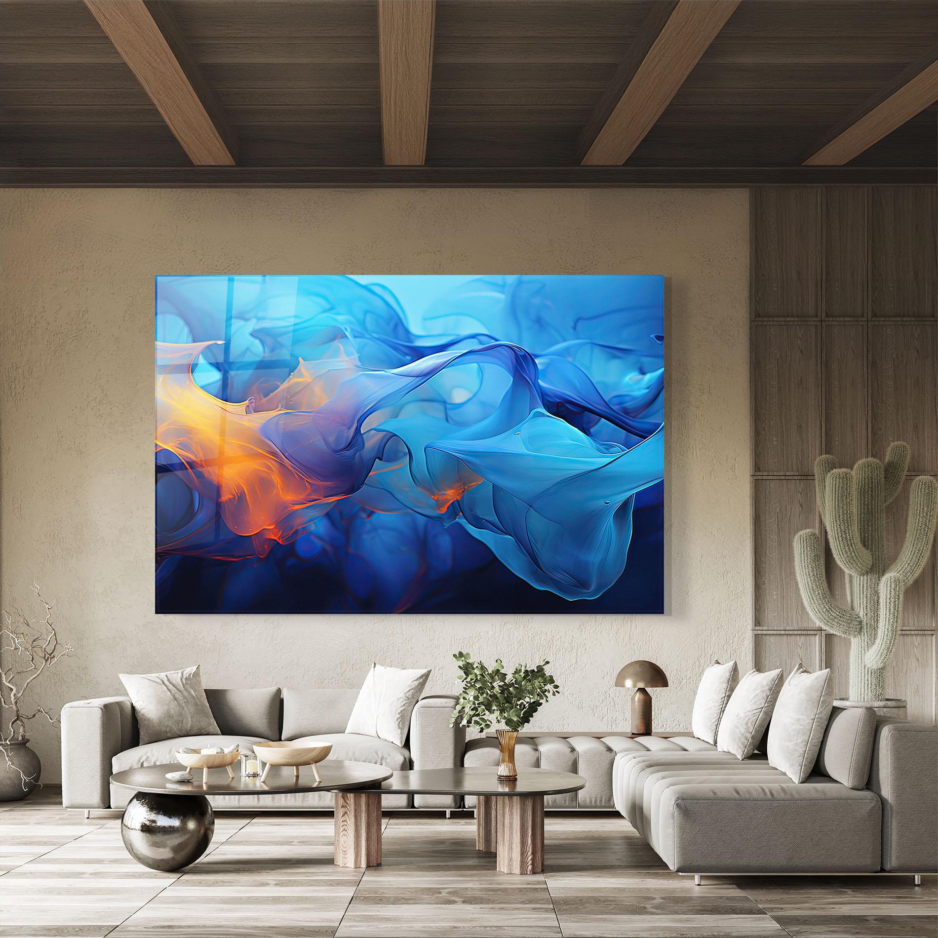 Üvegkép Blue Orange Floating mockup 8