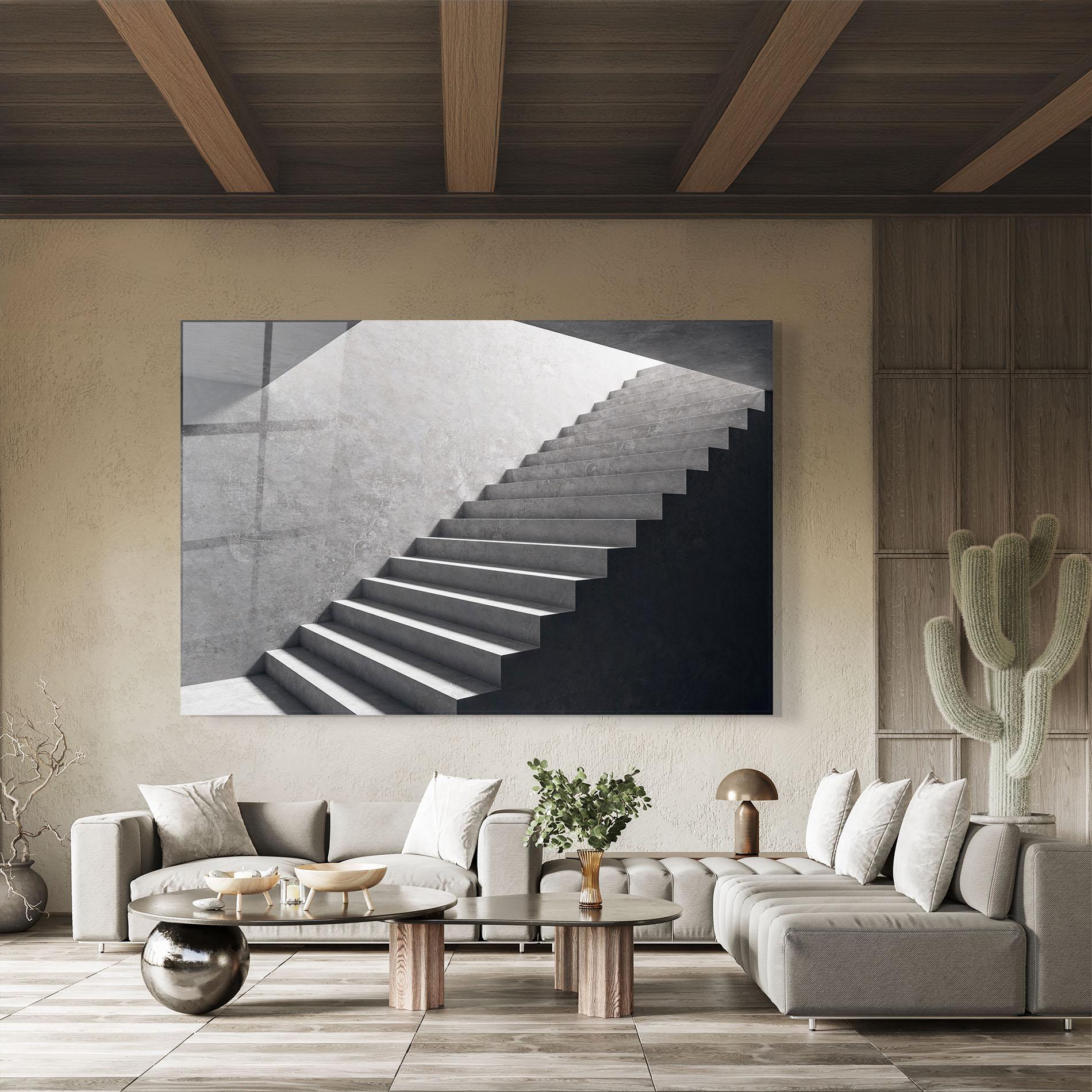 Üvegkép Concrete Stairs mockup 8