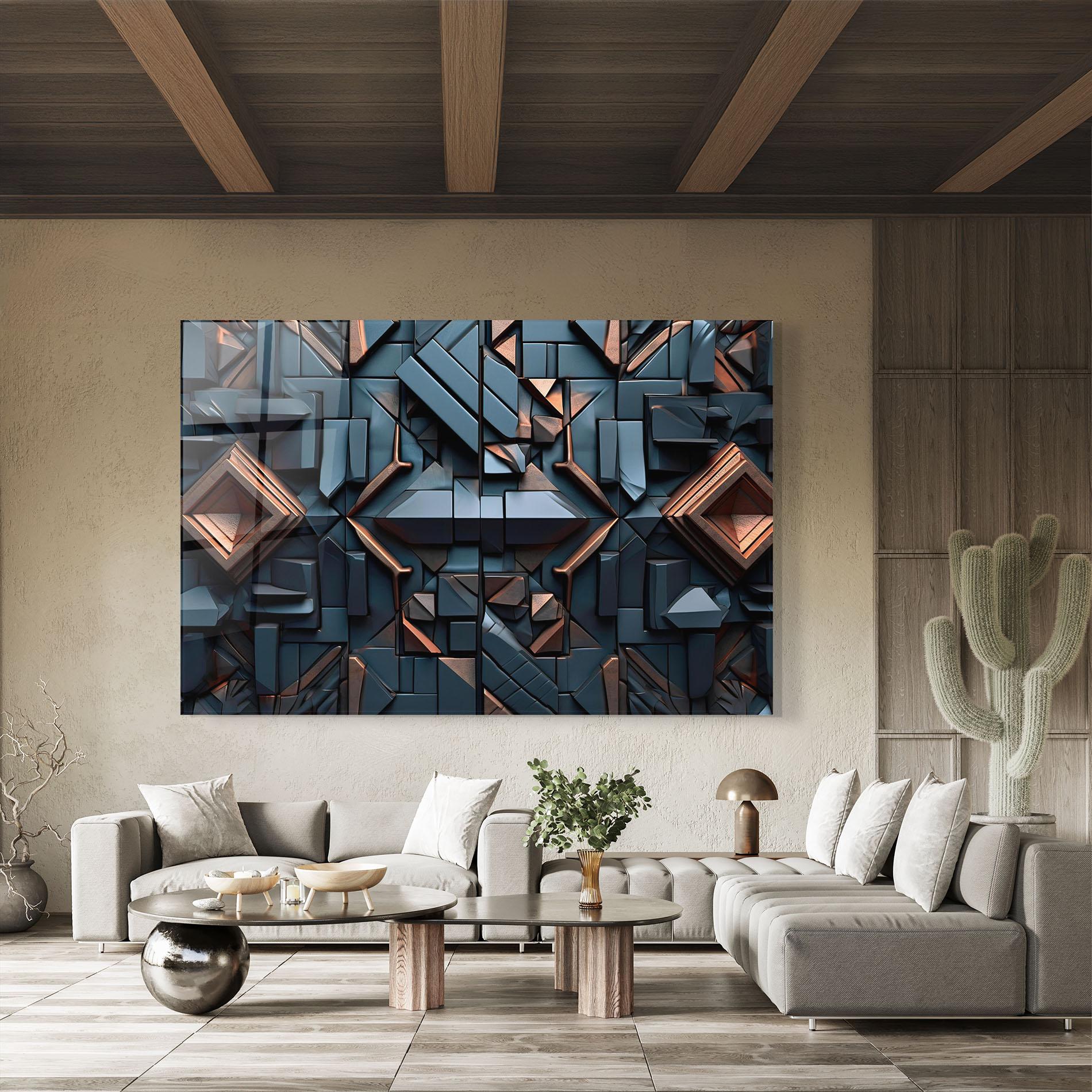 Üvegkép Orange Rhombus mockup 8