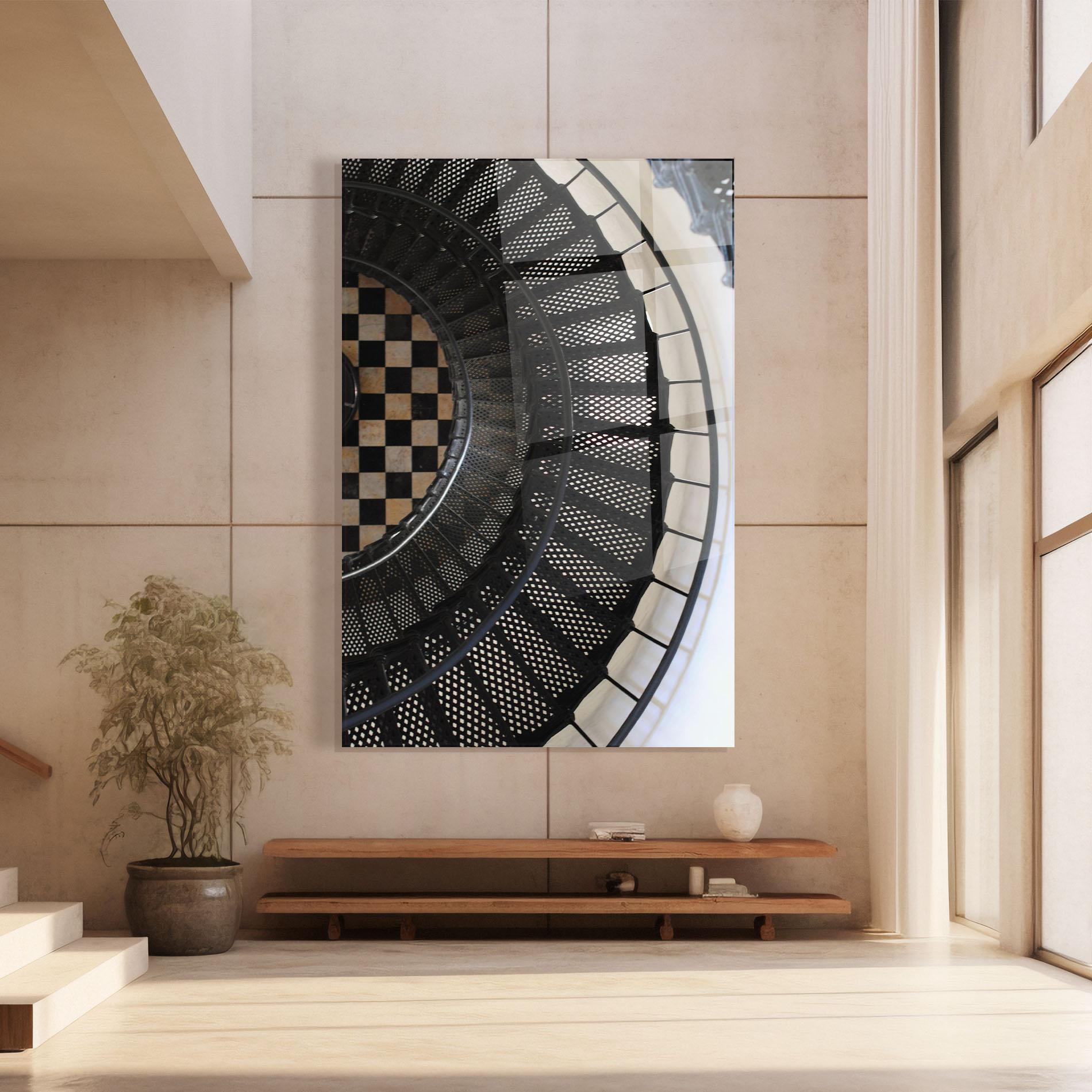 Üvegkép Beautiful Black Stairs mockup 8