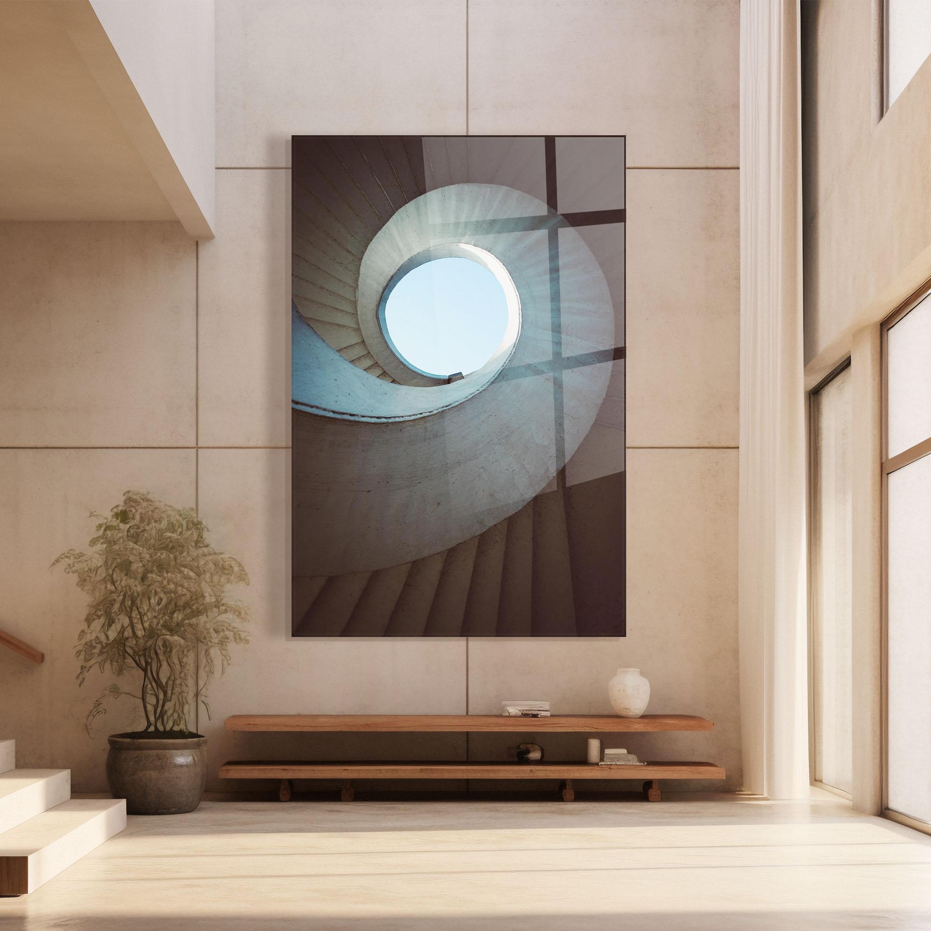 Üvegkép Spiral Cream Stairs mockup 8