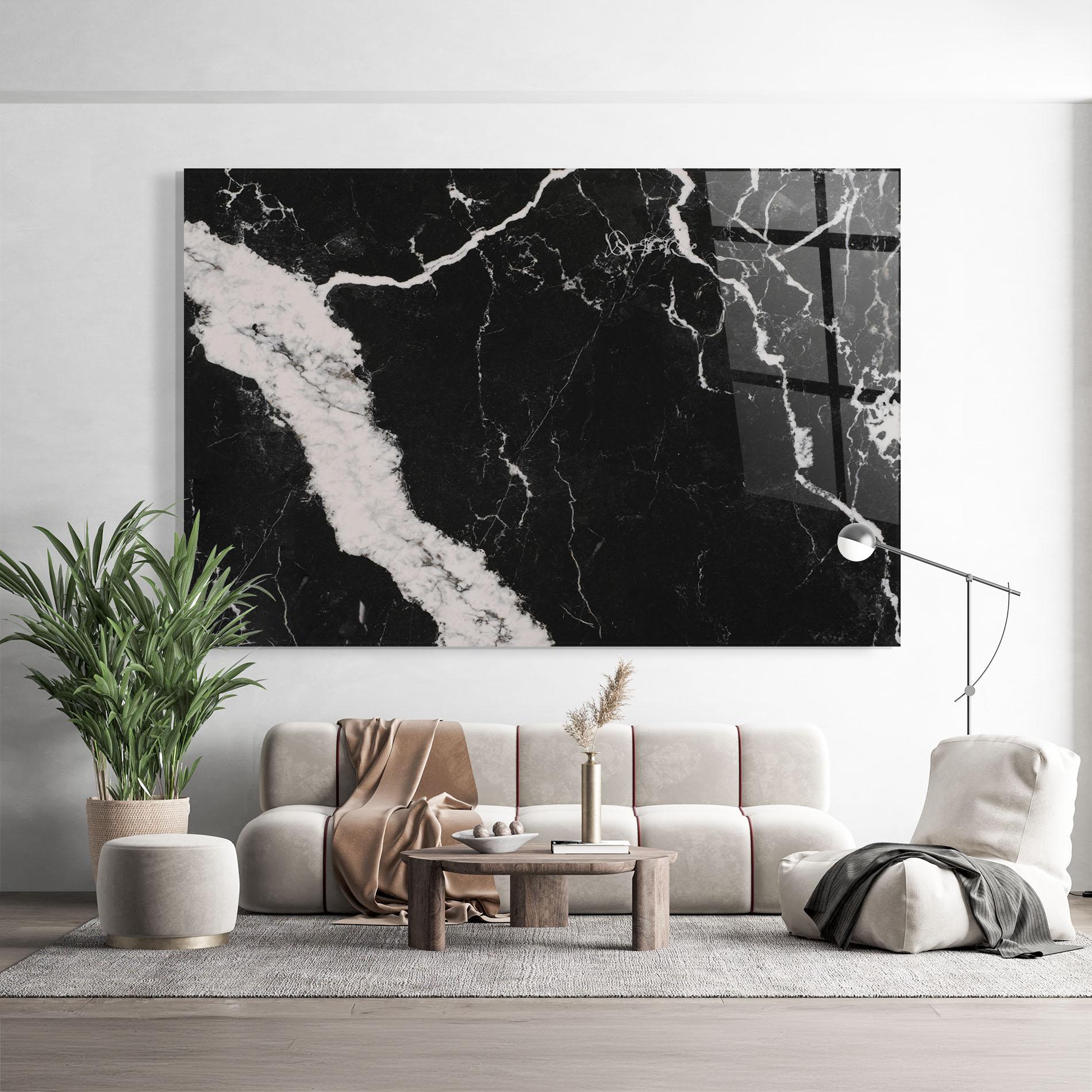 Üvegkép Black Marble Light Grey mockup 9