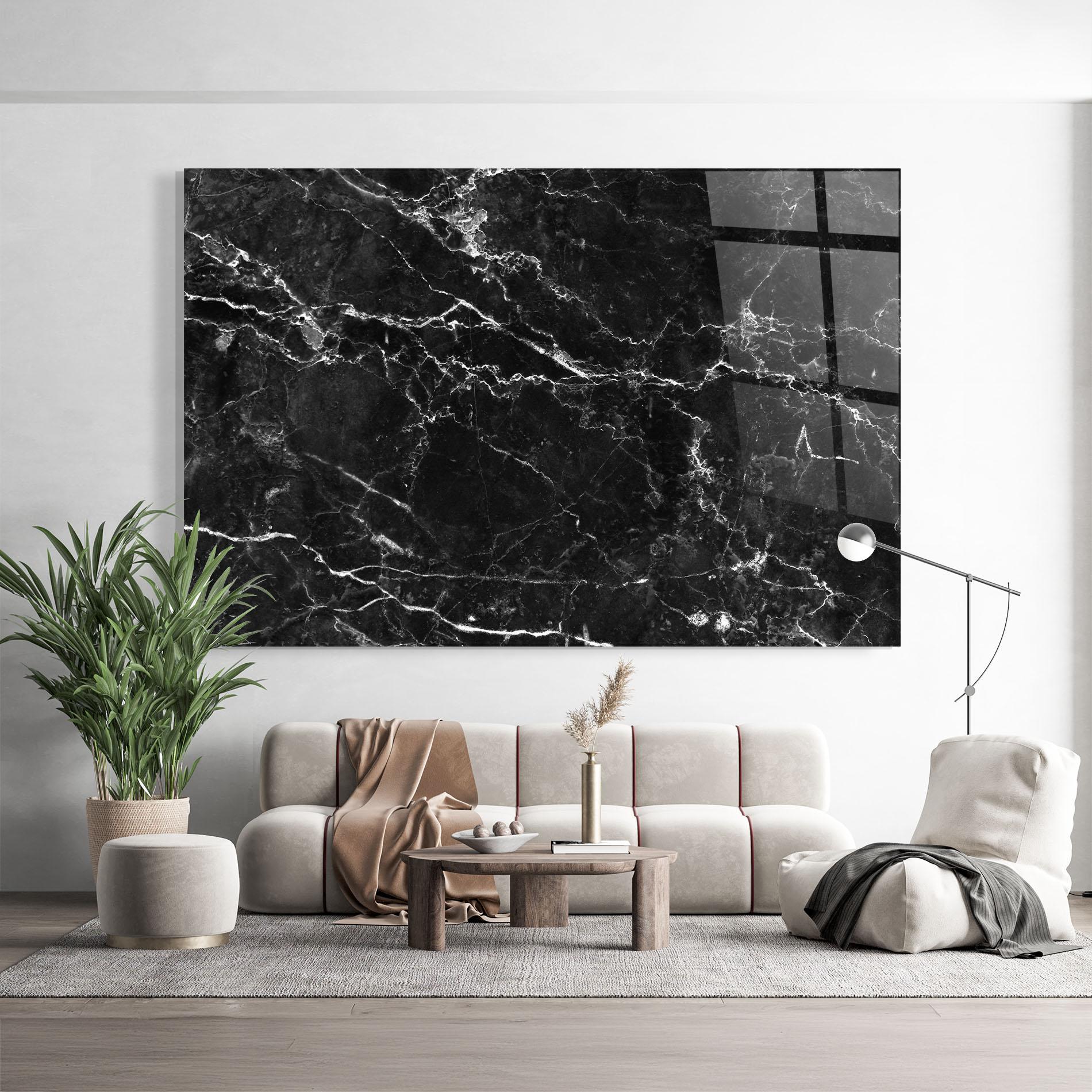 Üvegkép Black White Marble mockup 9