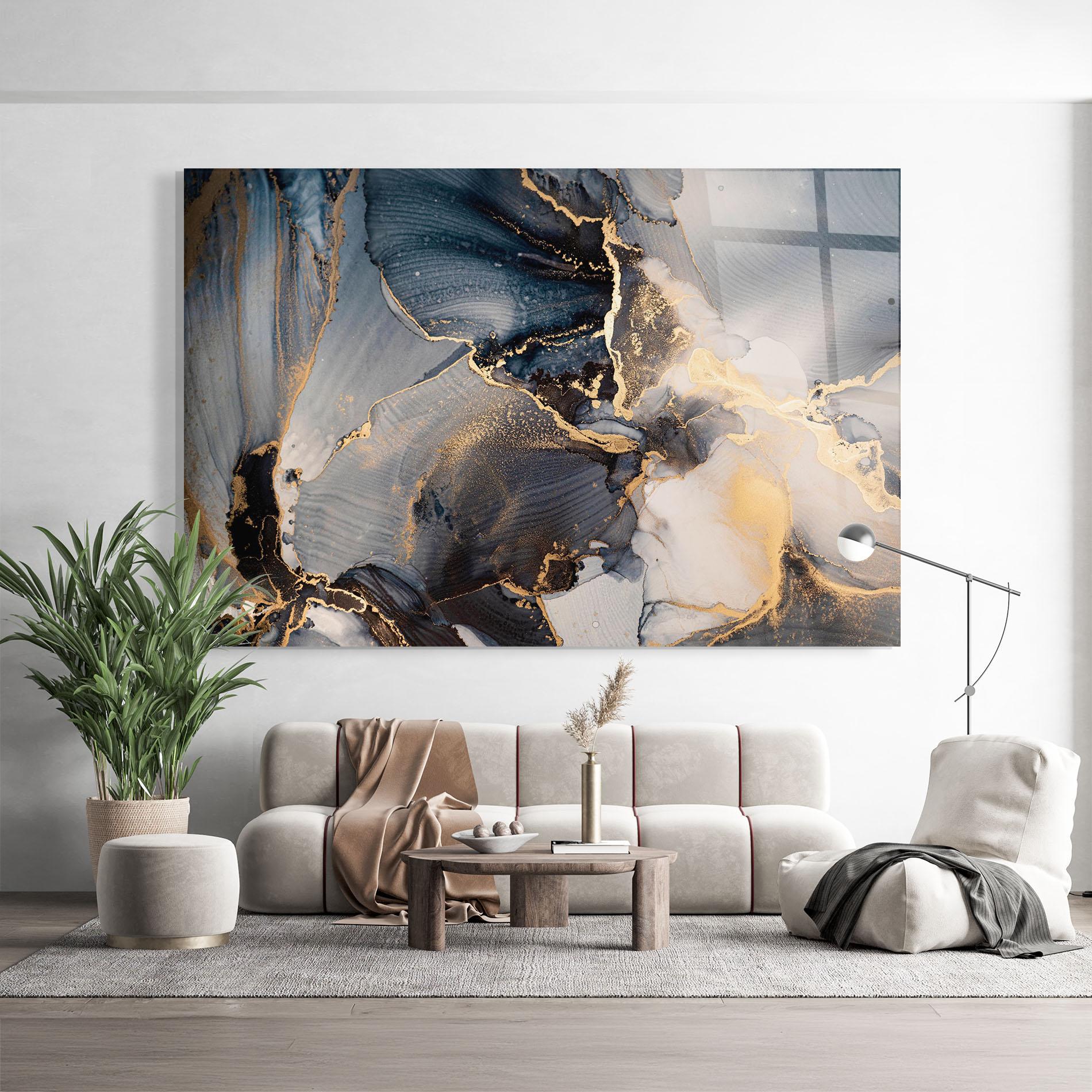 Üvegkép Golden Abstract Marble mockup 9