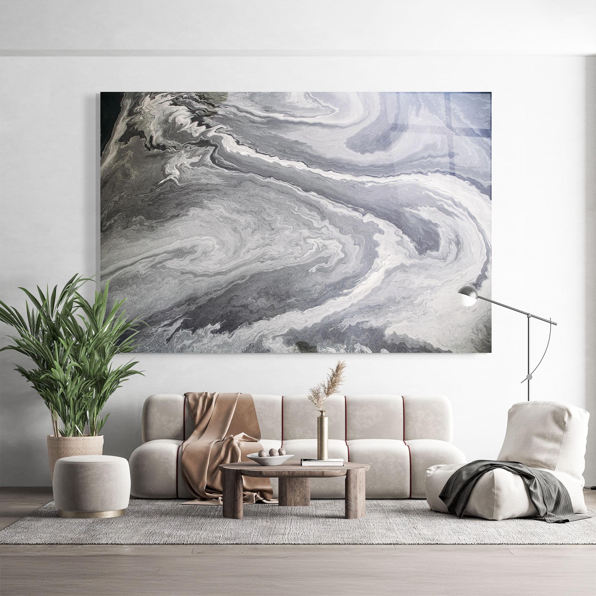 Üvegkép Grey Liquid Marble mockup 9