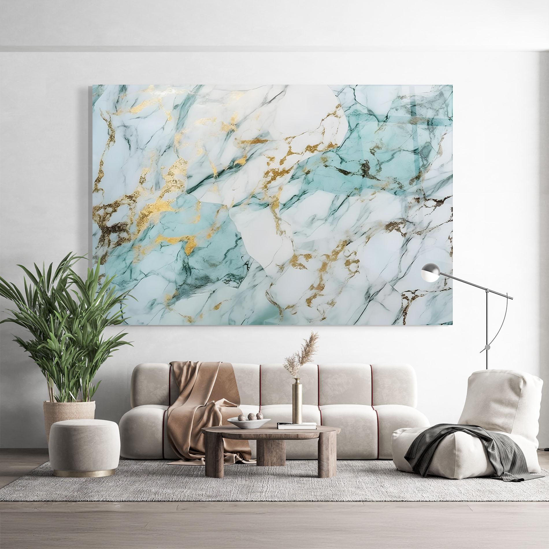Üvegkép Light Green Gold Line mockup 9
