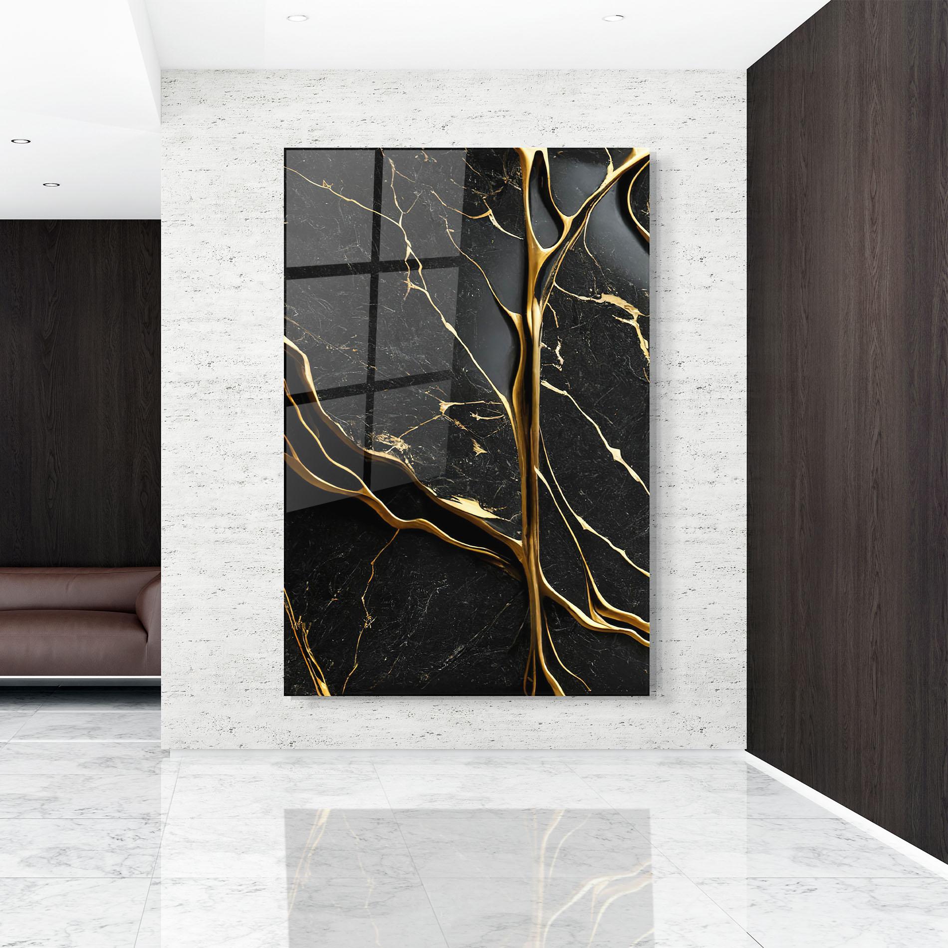 Üvegkép Black Square Marble mockup 9