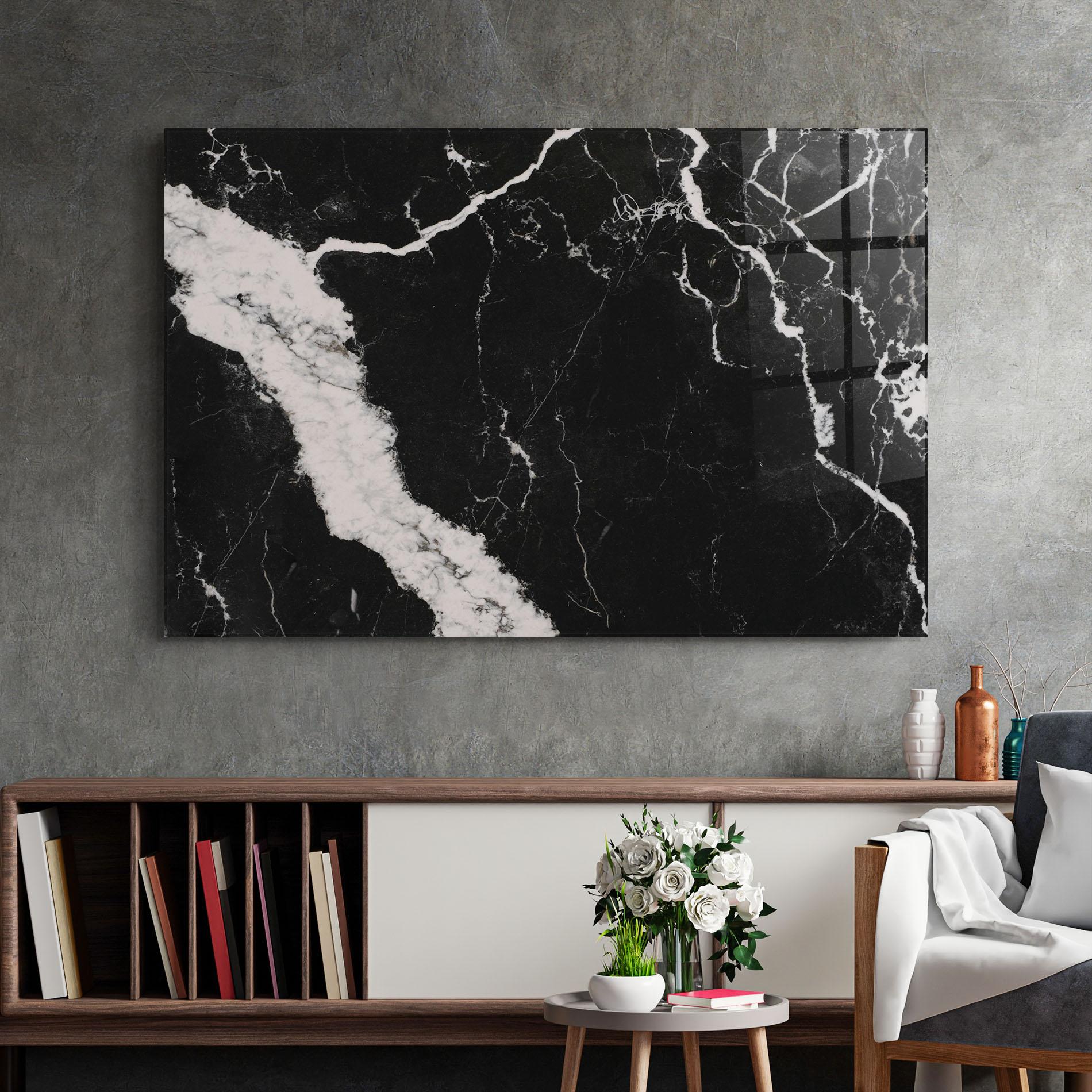Üvegkép Black Marble Light Grey mockup 2
