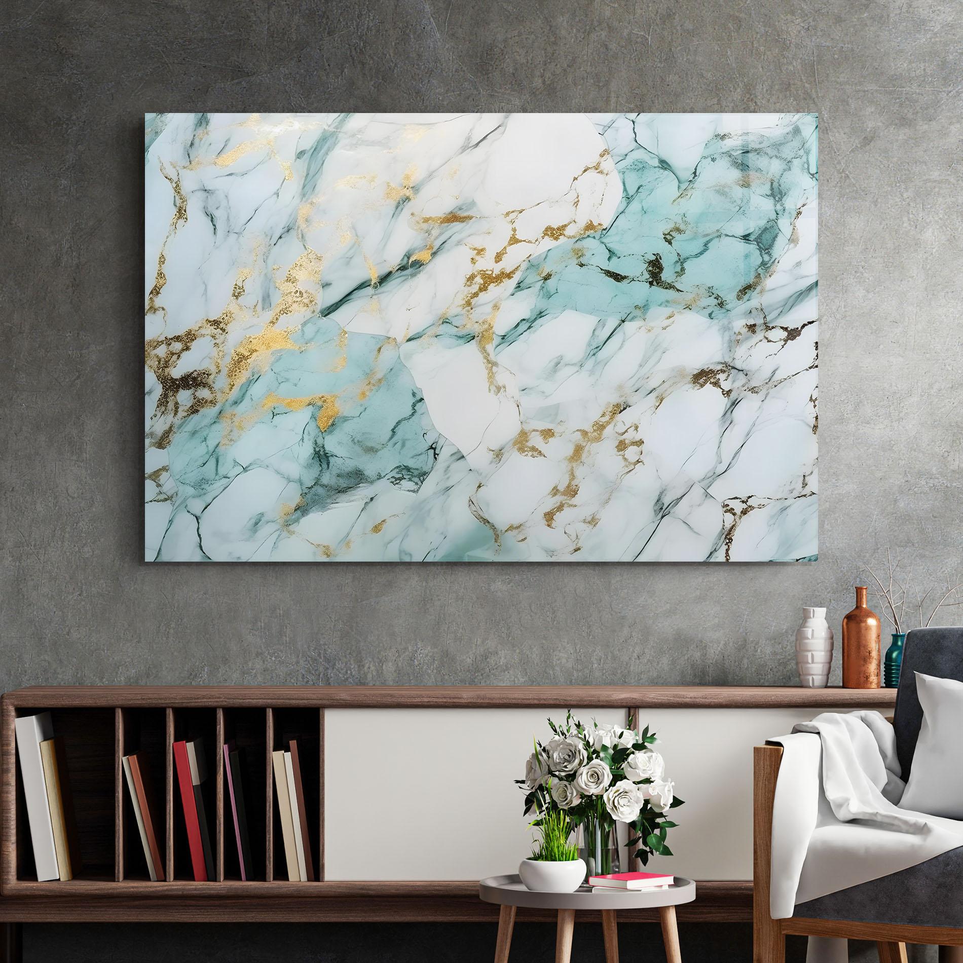 Üvegkép Light Green Gold Line mockup 2