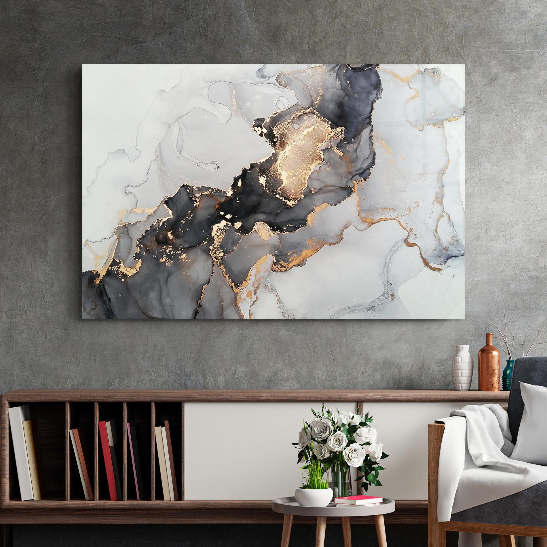 Üvegkép Marble Shades mockup 2