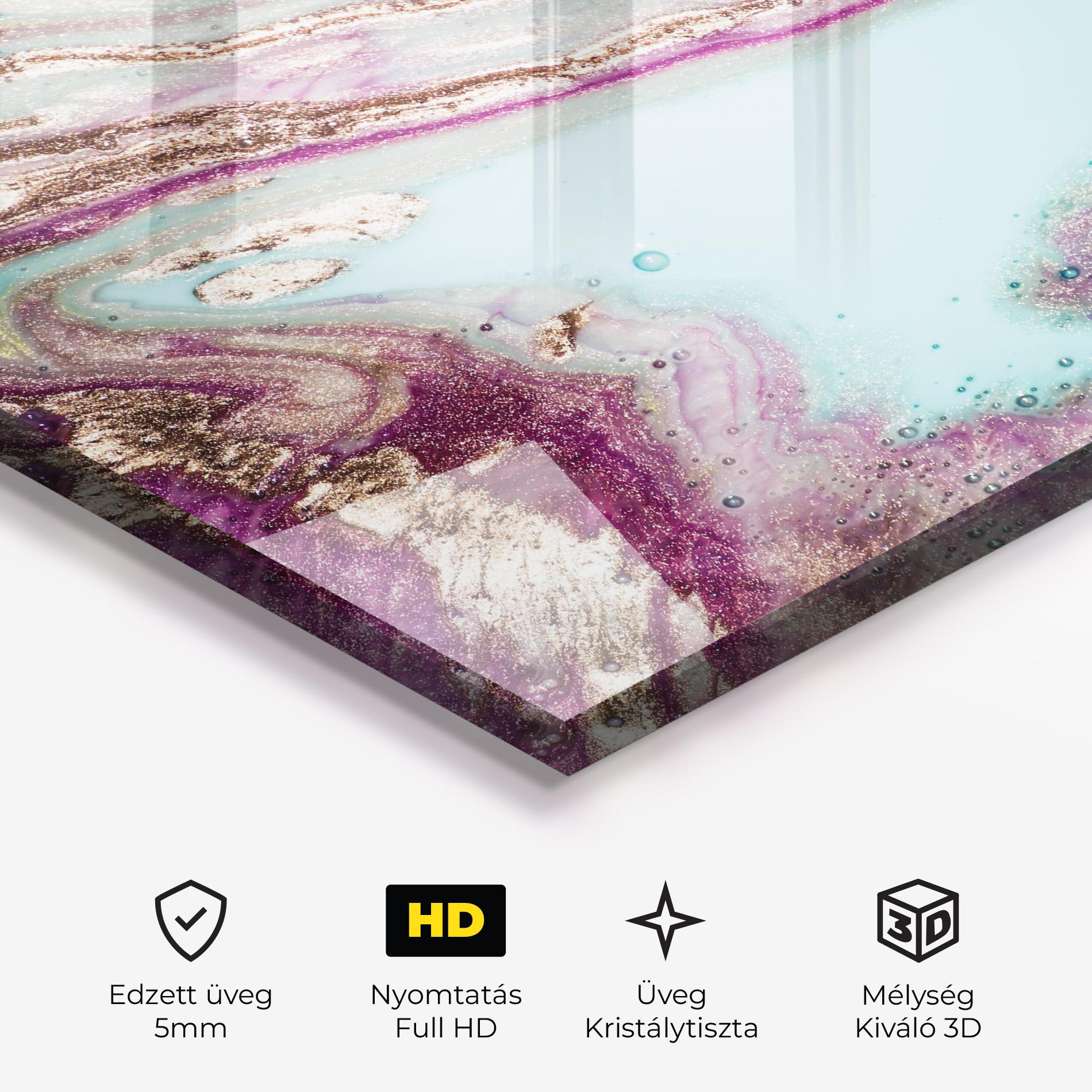 Üvegkép Pink Marble Shades mockup 3