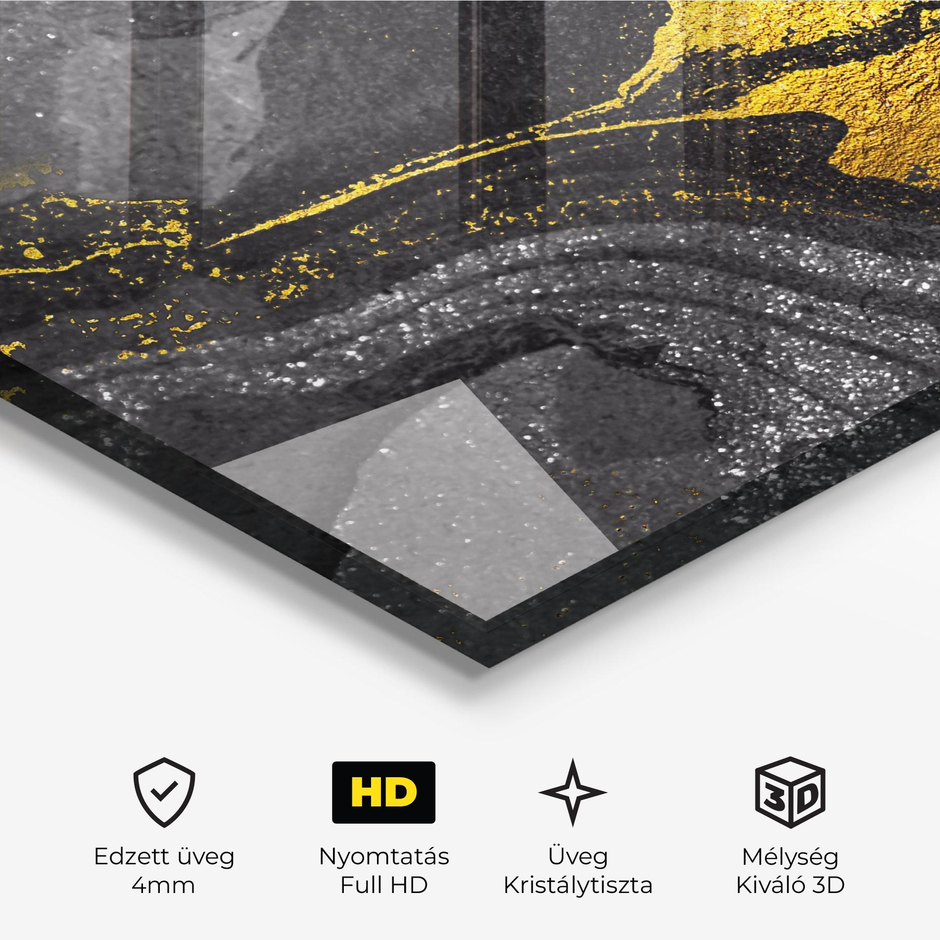 Üvegkép Black And Gold Texture mockup 3