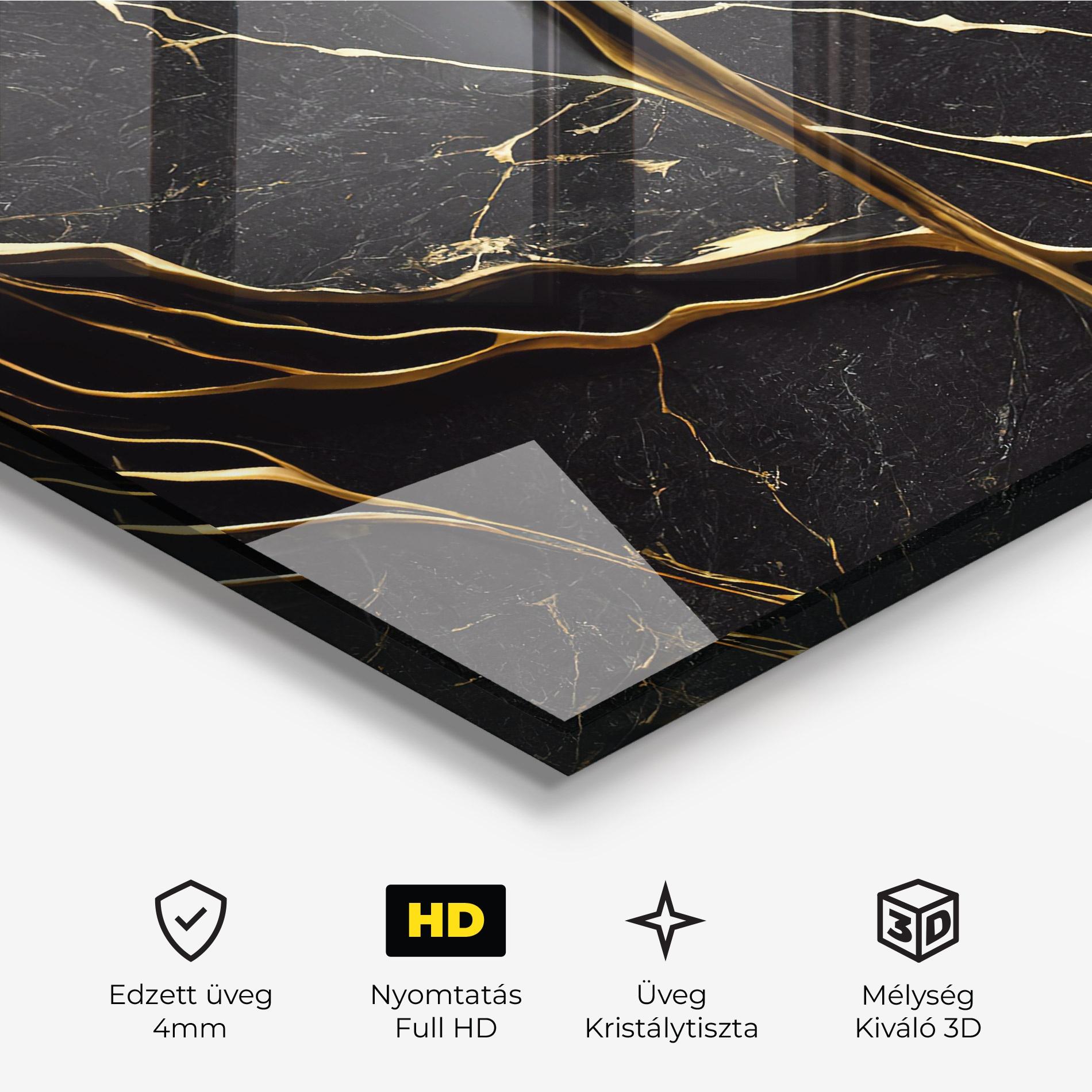 Üvegkép Black Square Marble mockup 3