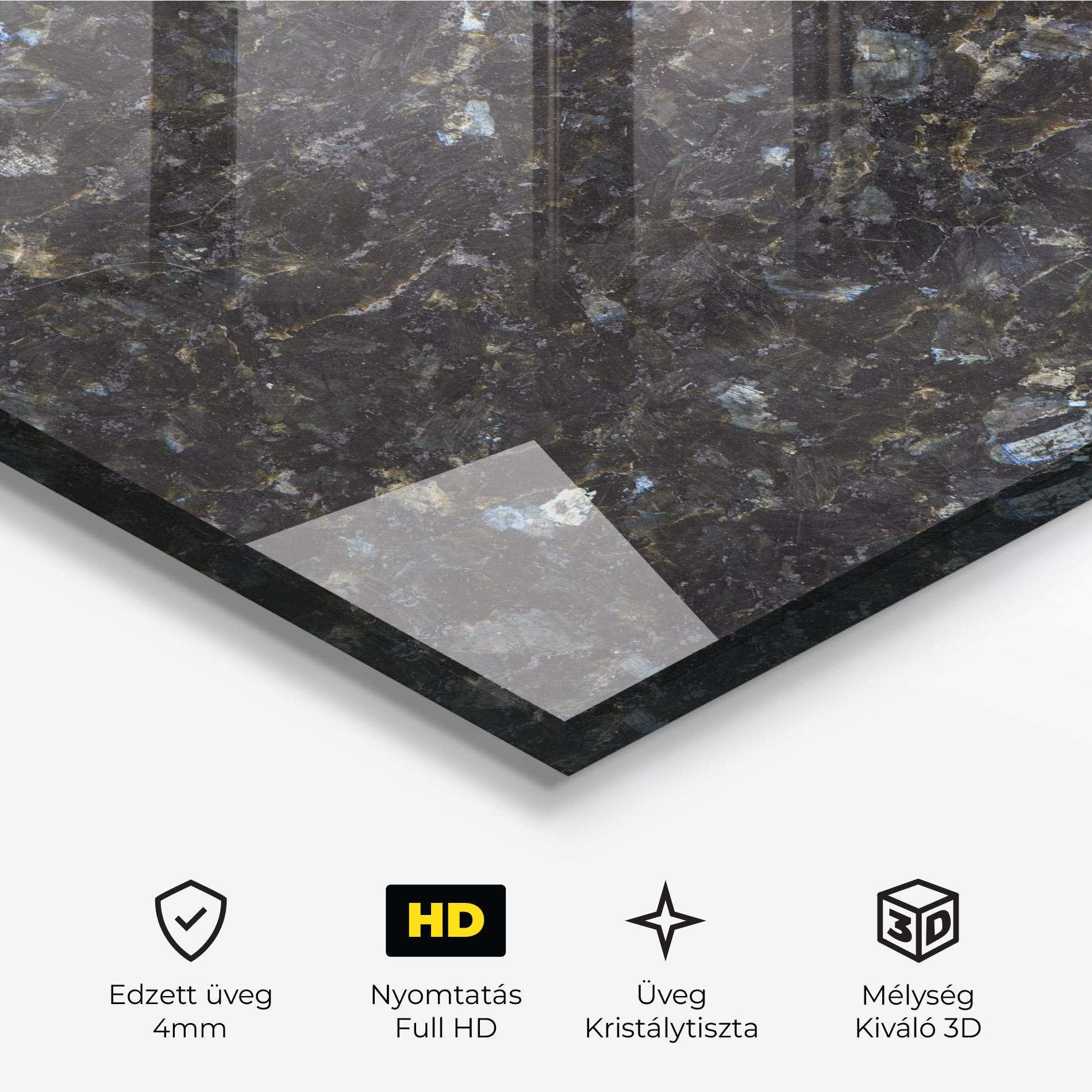 Üvegkép Dark Grey Marble mockup 3