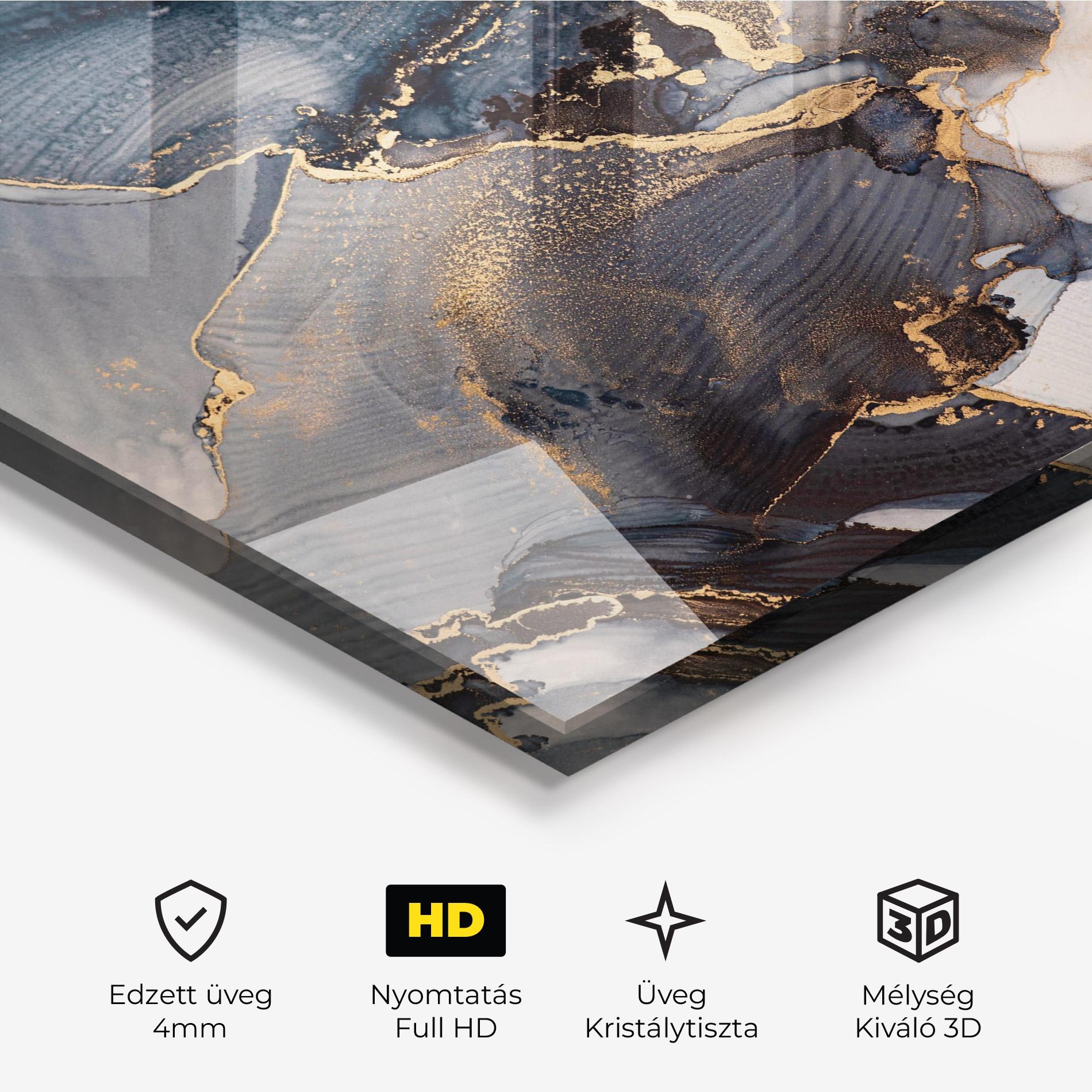 Üvegkép Golden Abstract Marble mockup 3
