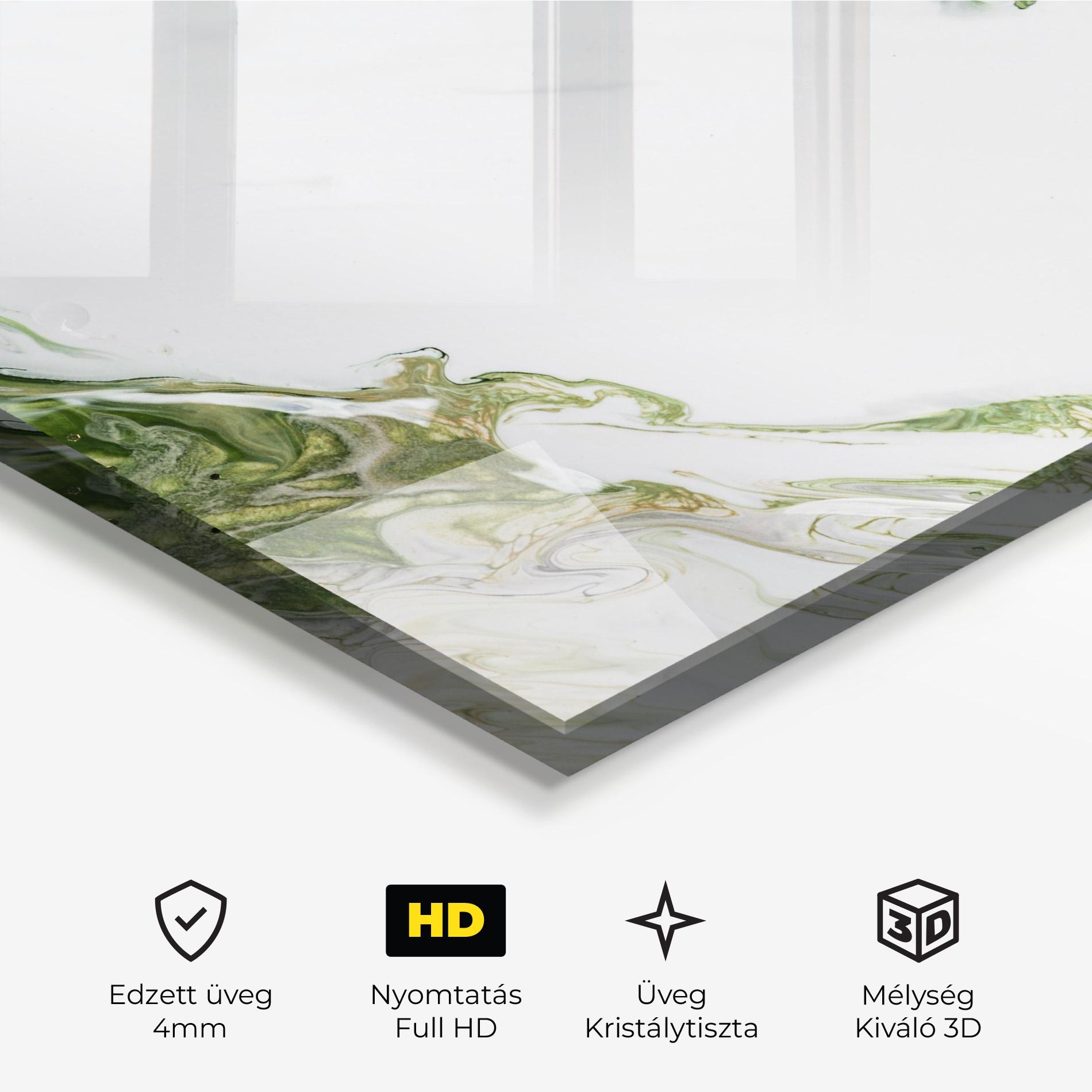 Üvegkép Green Liquid Marble mockup 3