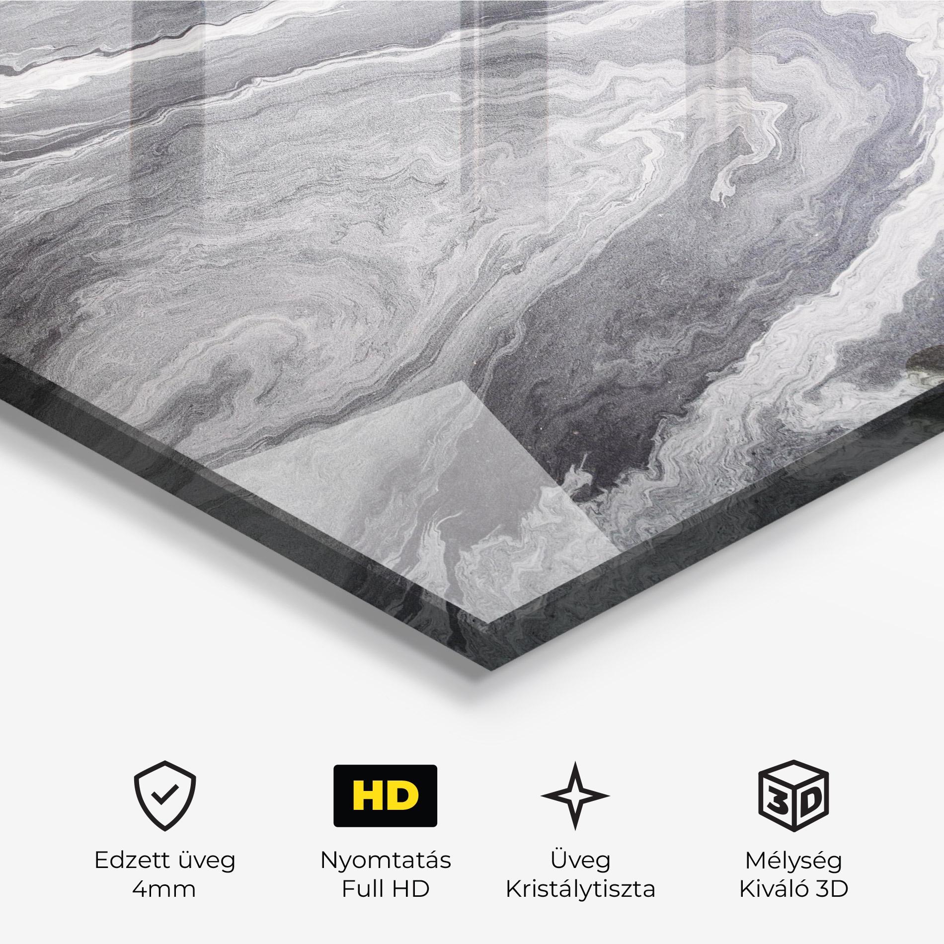 Üvegkép Grey Liquid Marble mockup 3
