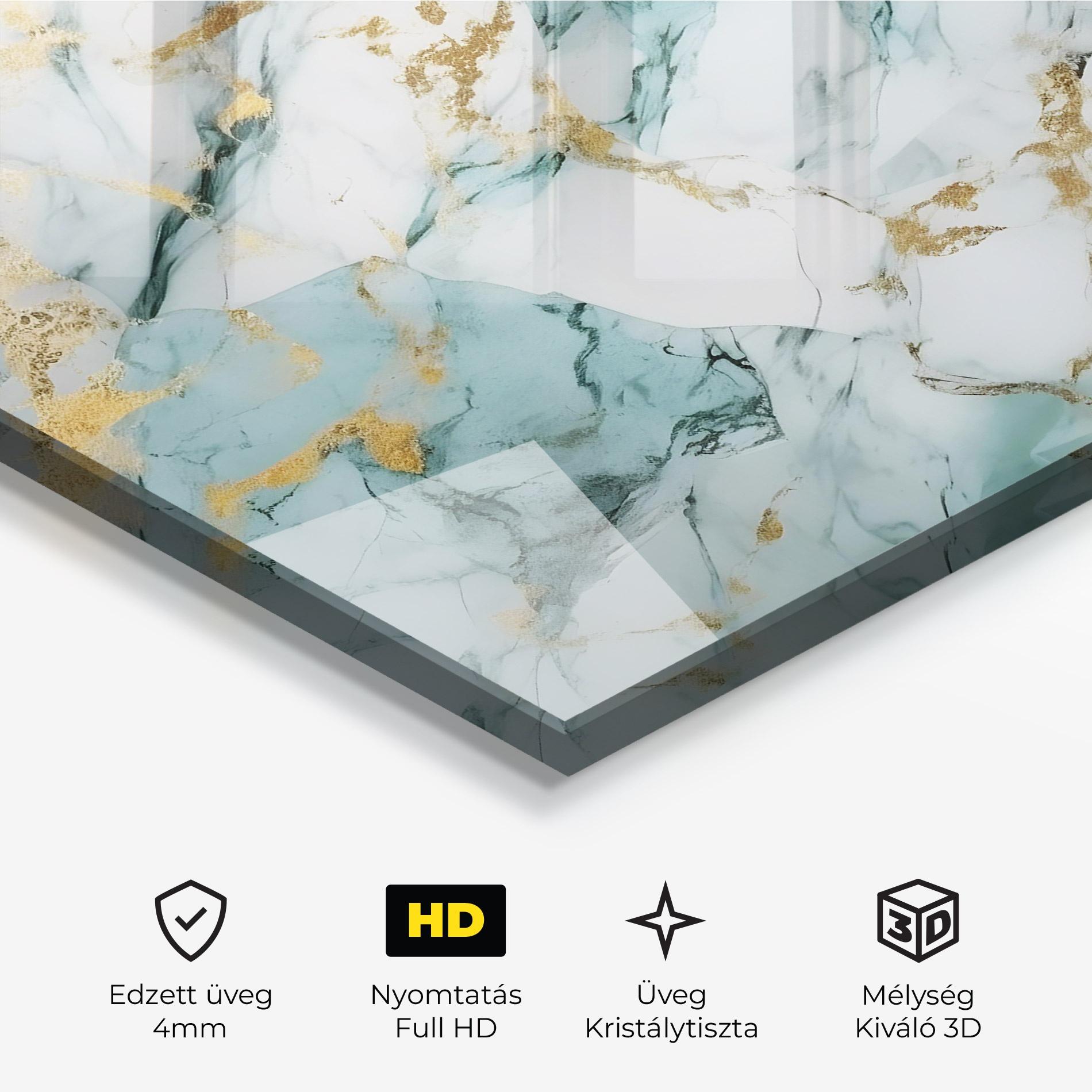 Üvegkép Light Green Gold Line mockup 3
