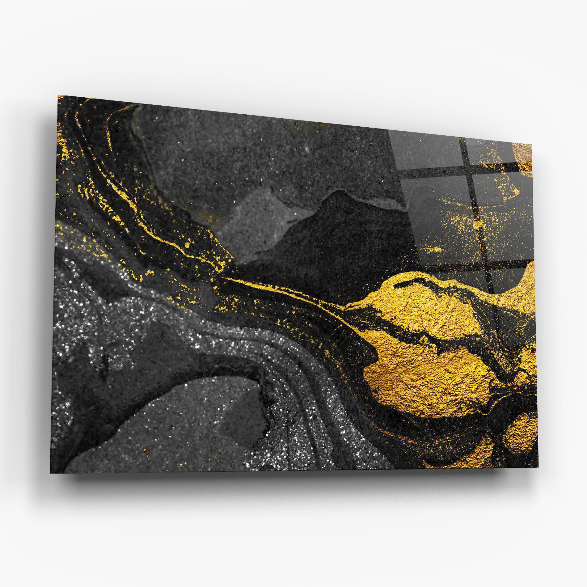 Üvegkép Black And Gold Texture mockup 6