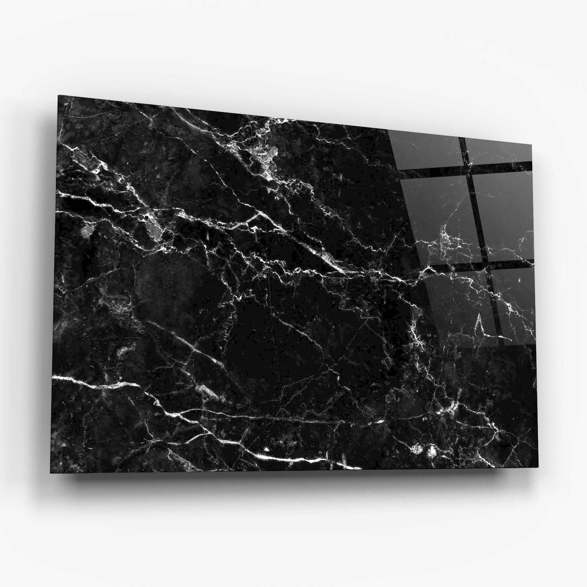 Üvegkép Black White Marble mockup 6