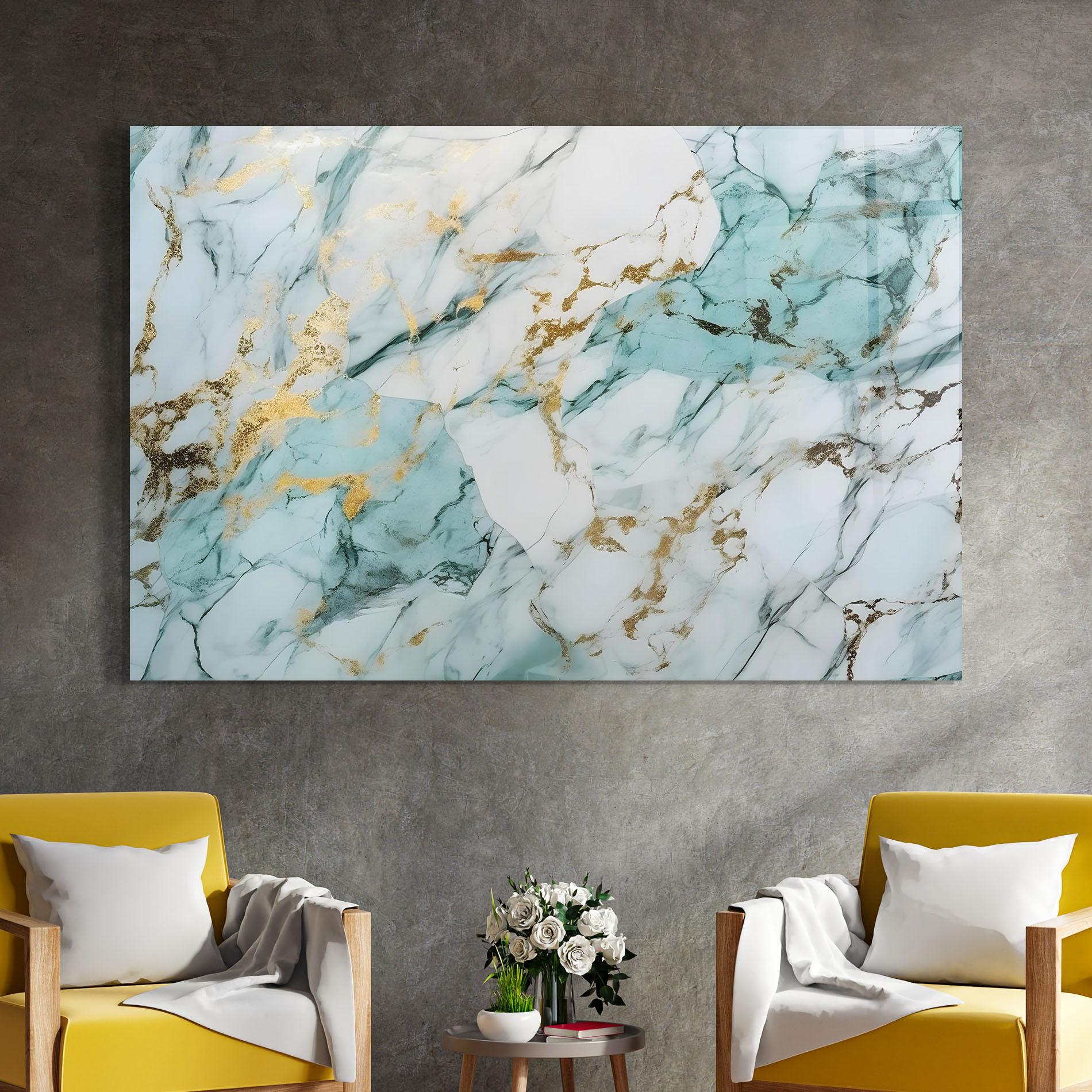 Üvegkép Light Green Gold Line mockup 4
