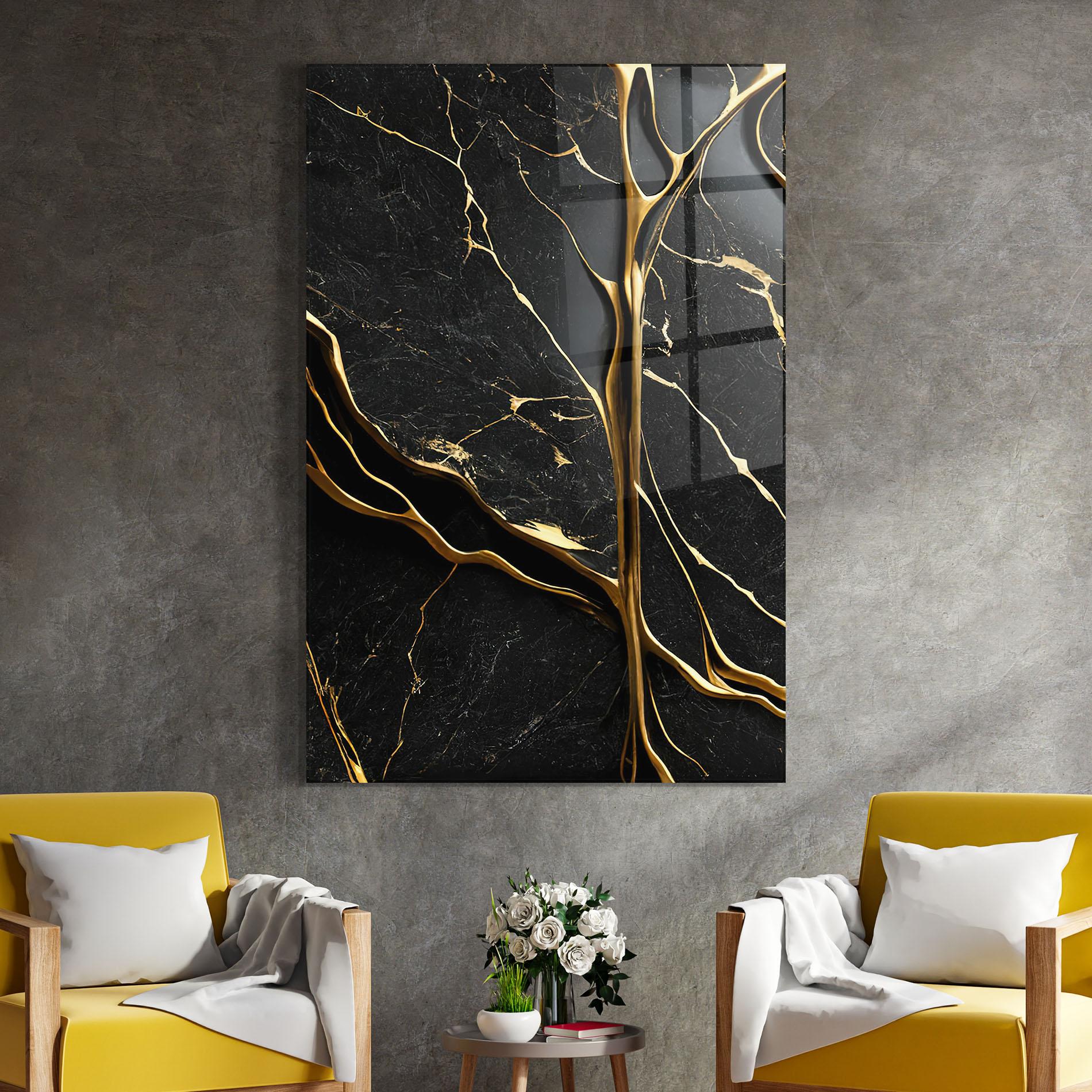 Üvegkép Black Square Marble mockup 4