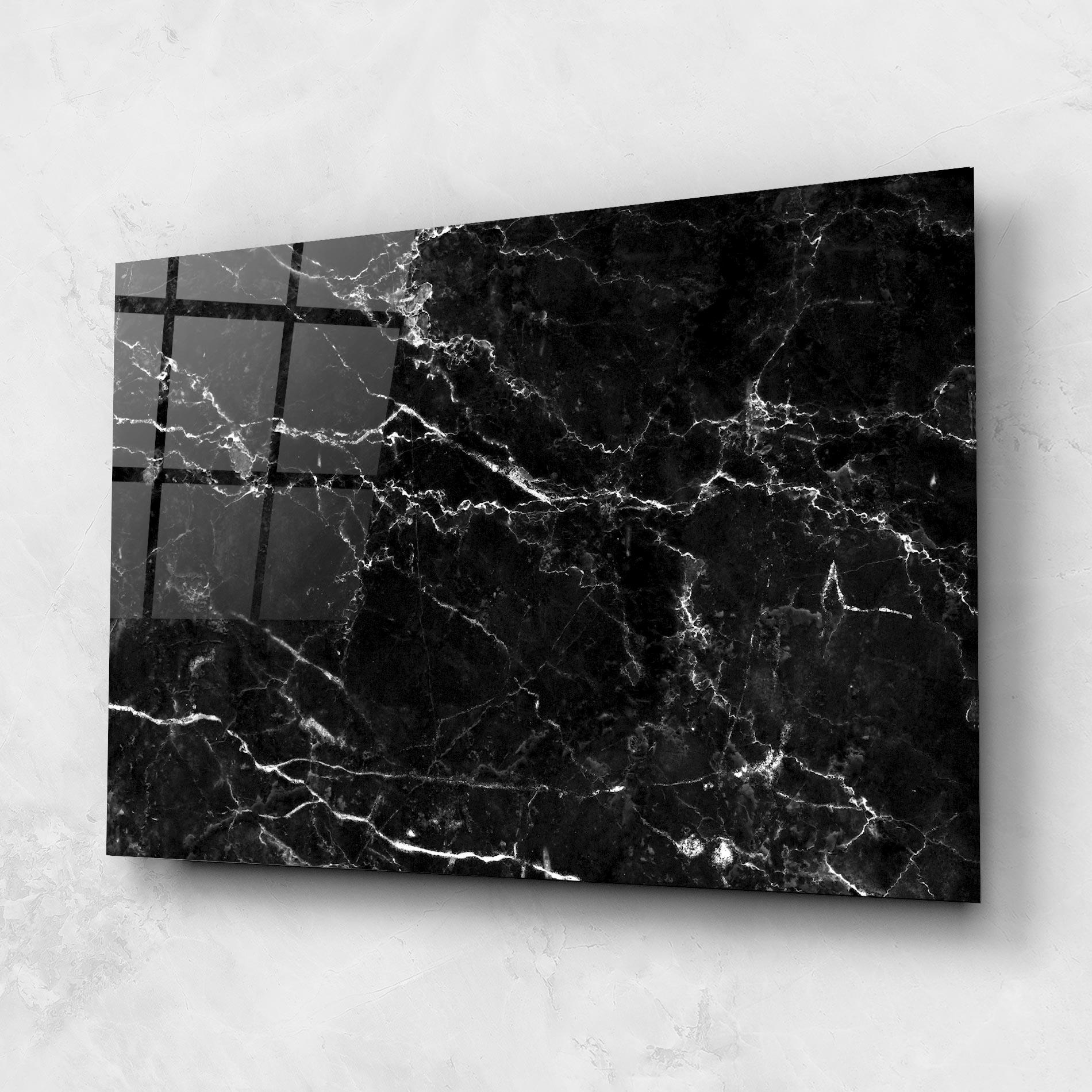 Üvegkép Black White Marble mockup 1