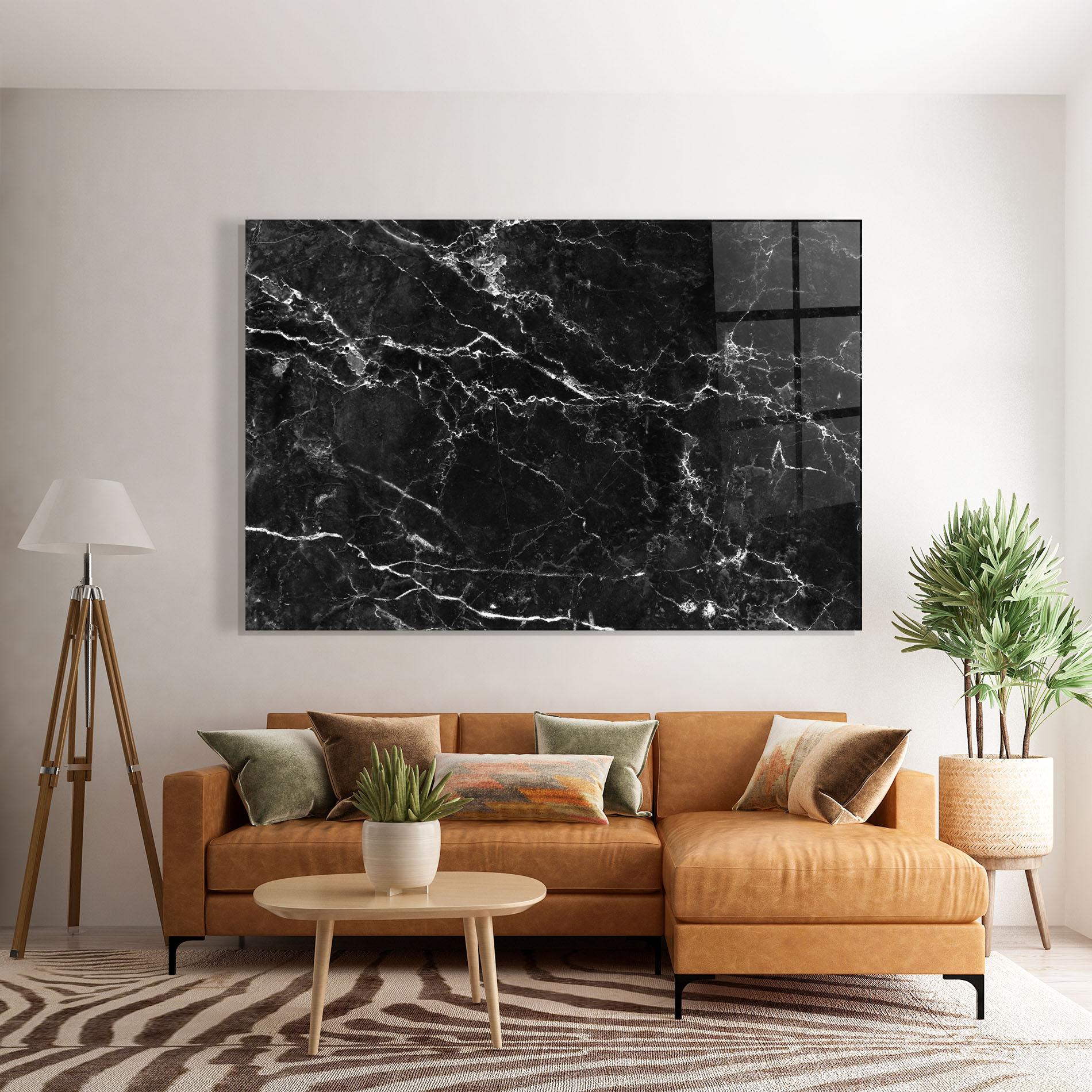 Üvegkép Black White Marble mockup 7