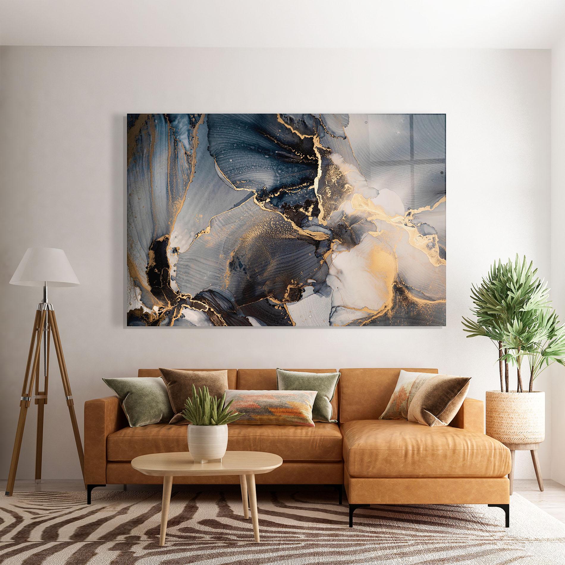 Üvegkép Golden Abstract Marble mockup 7