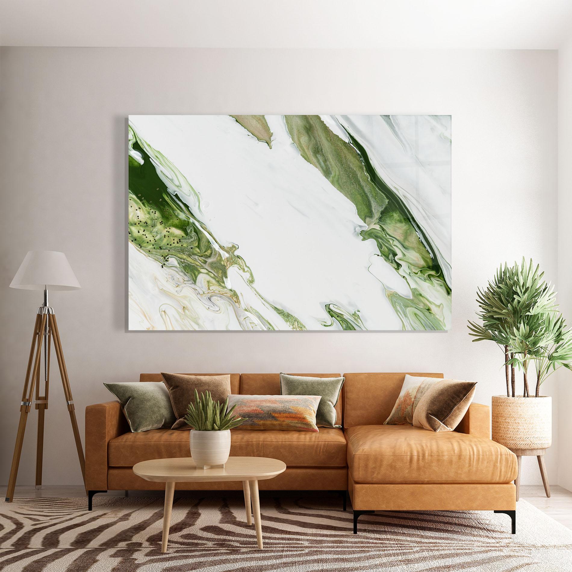 Üvegkép Green Liquid Marble mockup 7