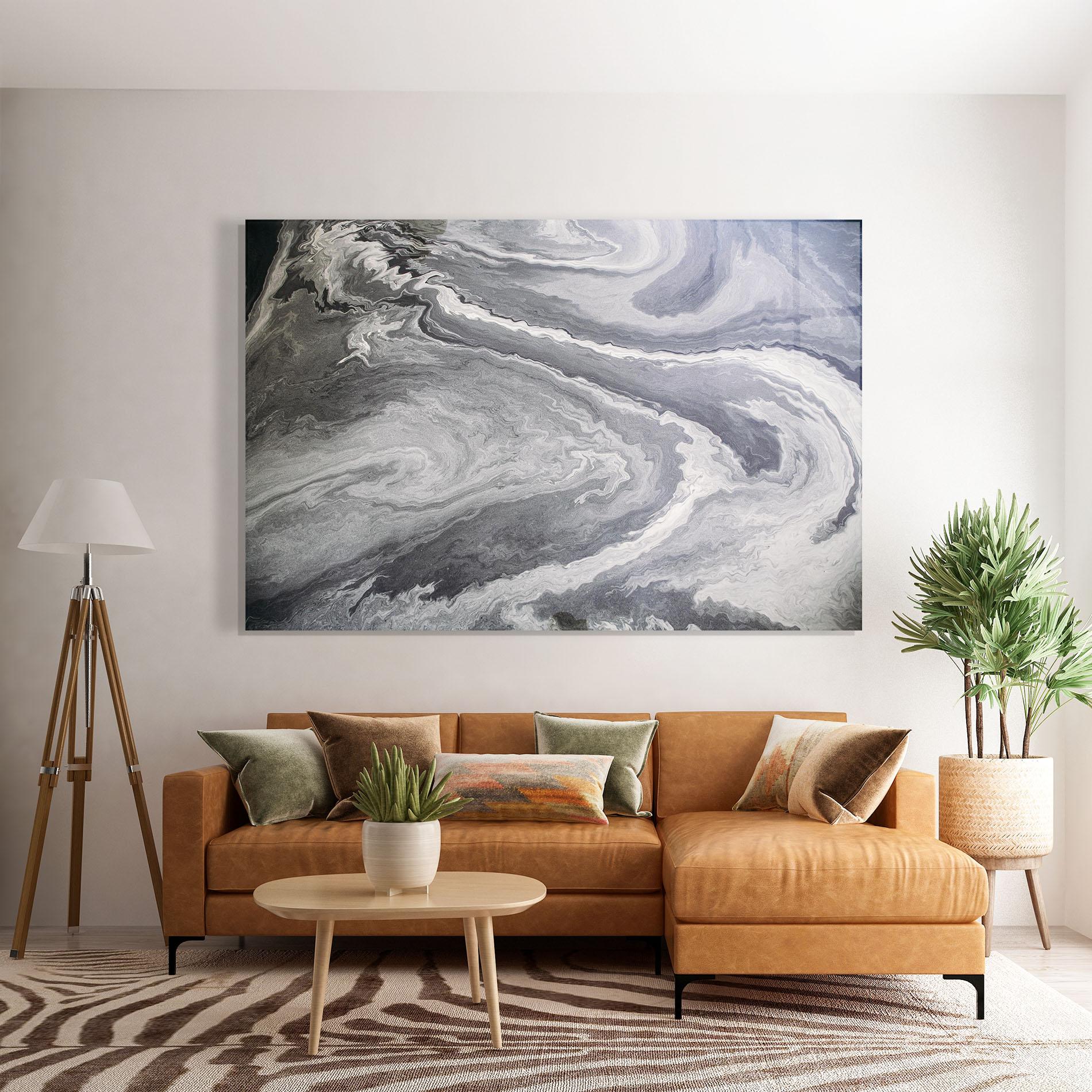 Üvegkép Grey Liquid Marble mockup 7