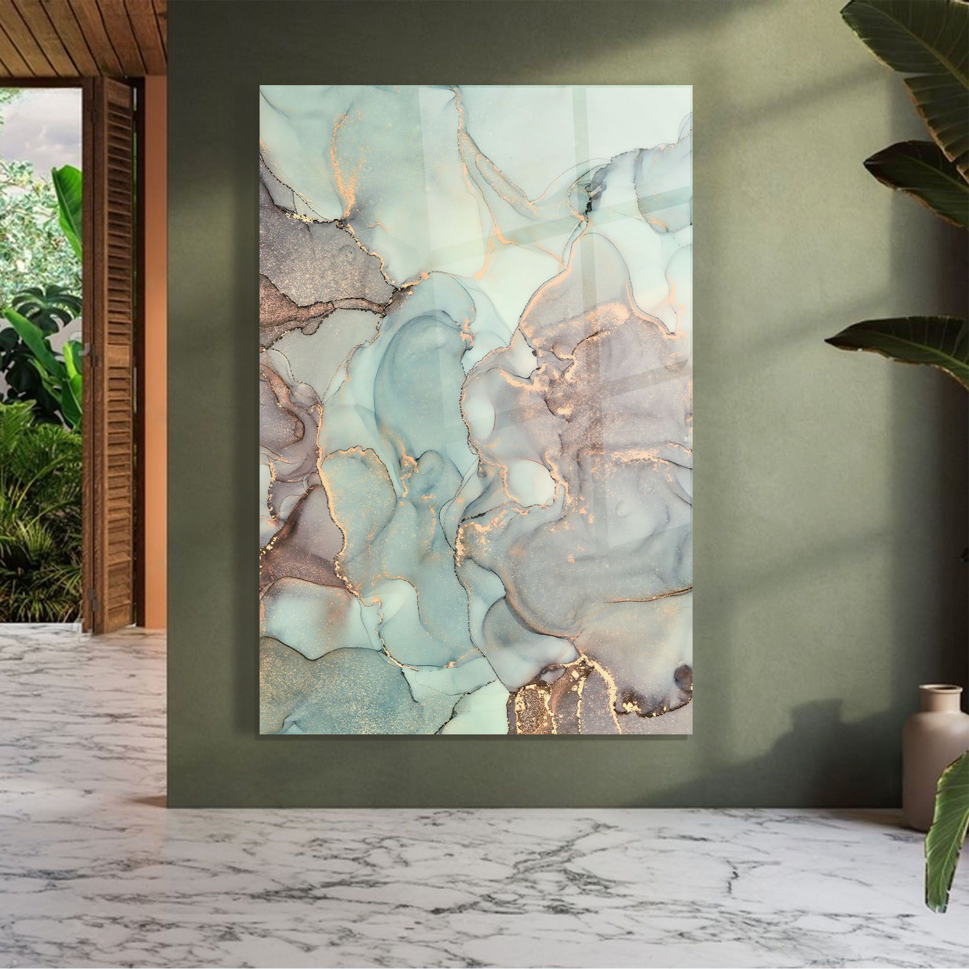 Abstract Turquoise Marble mockup 7