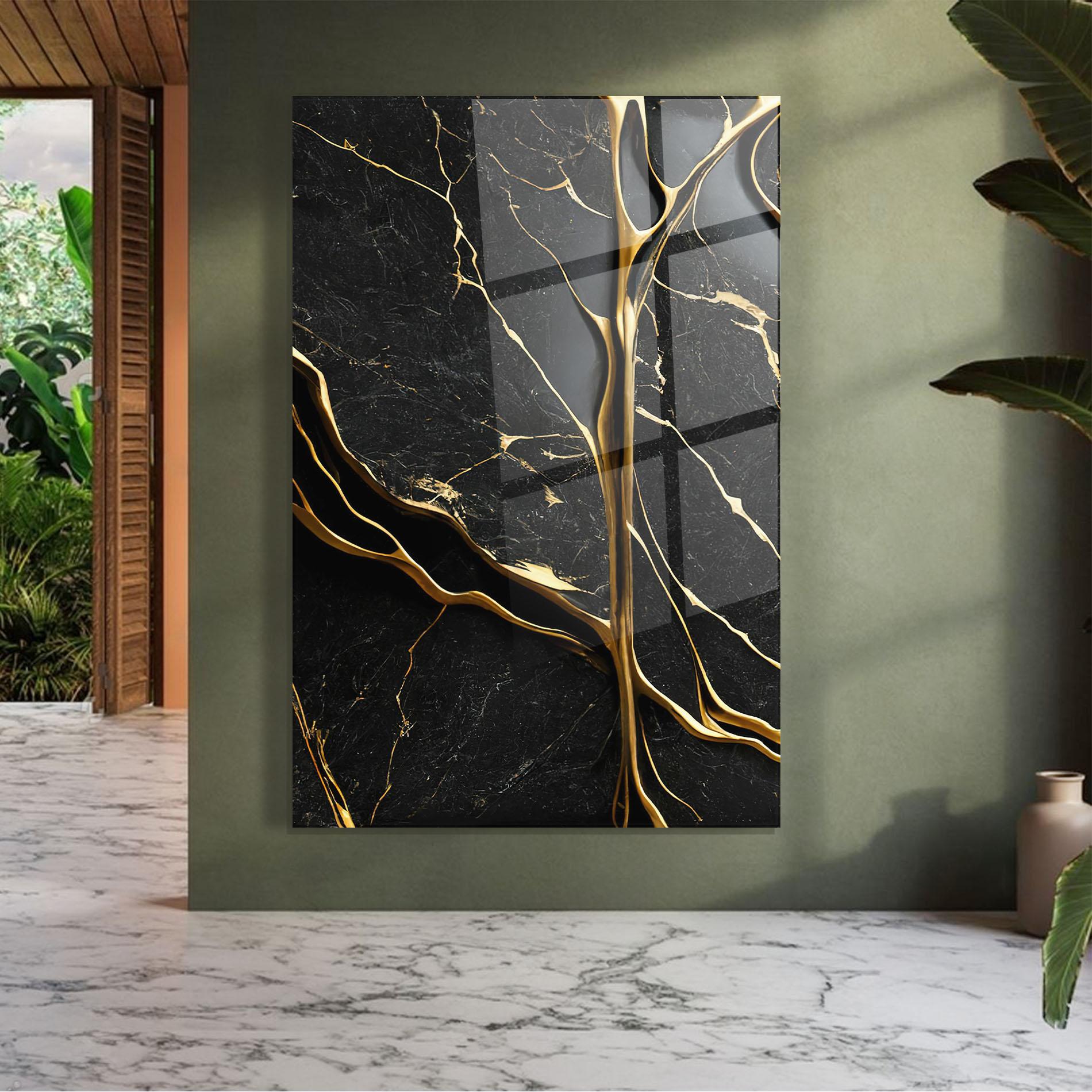Üvegkép Black Square Marble mockup 7