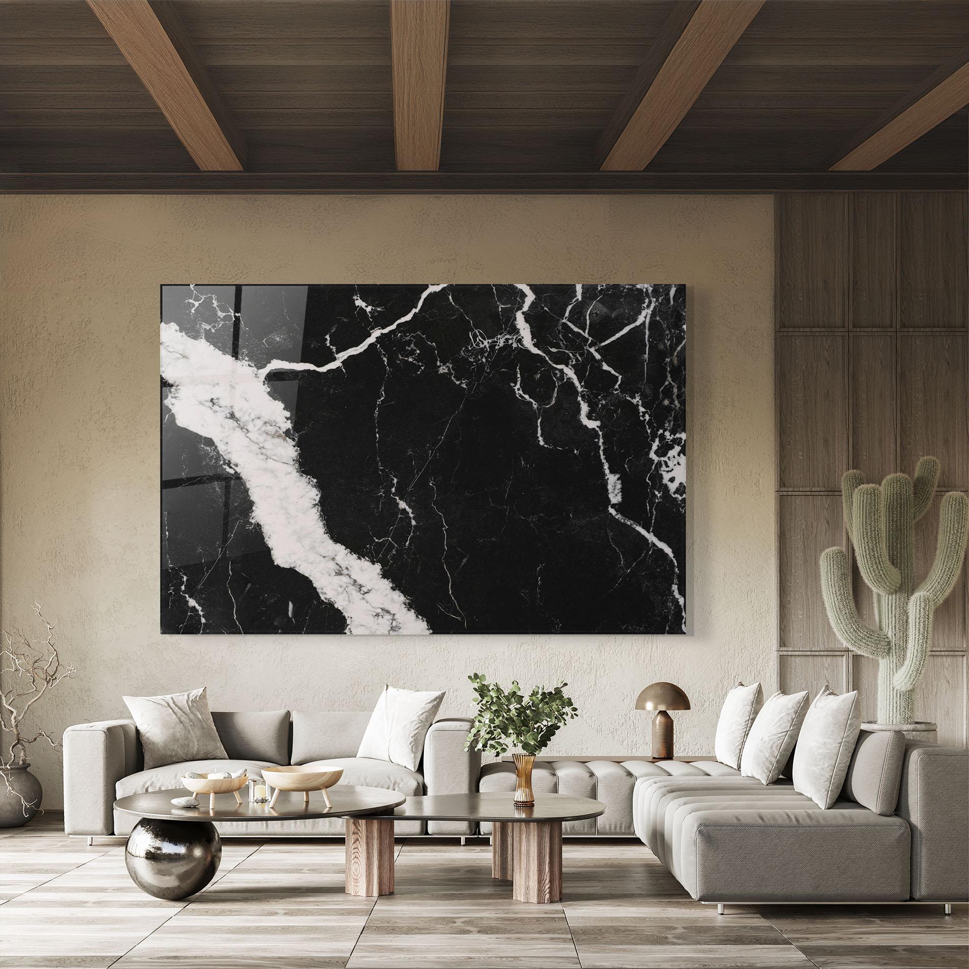 Üvegkép Black Marble Light Grey mockup 8