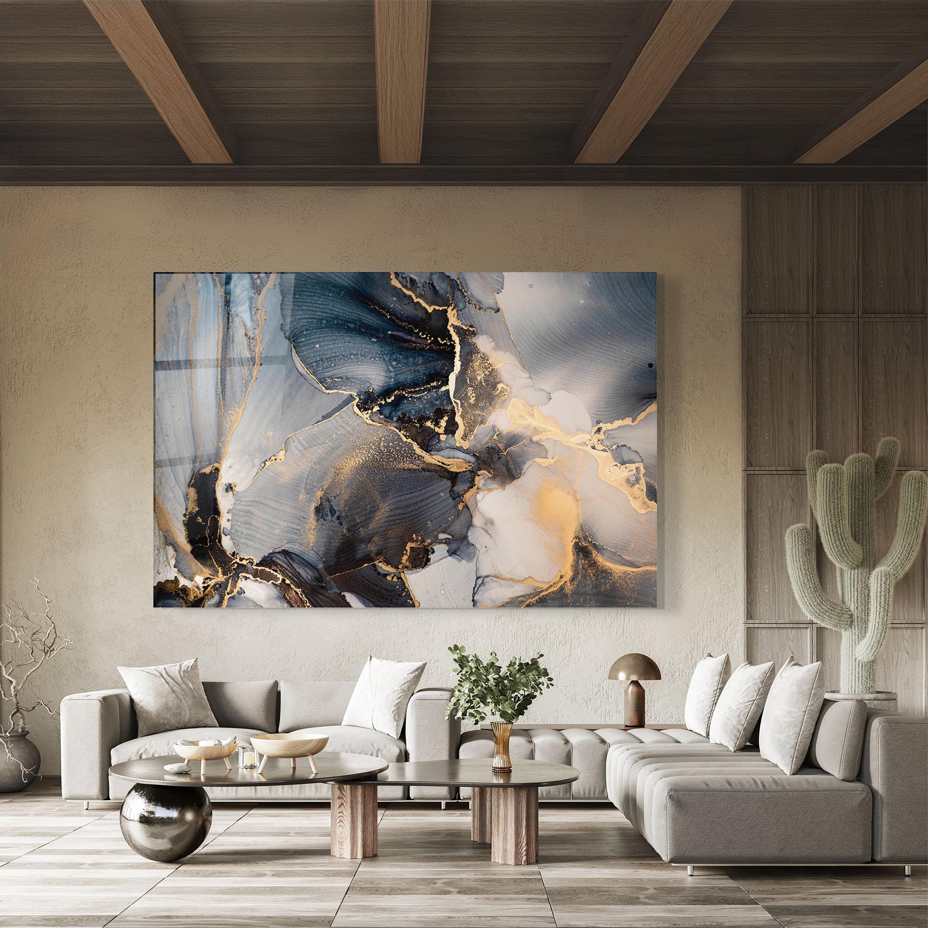 Üvegkép Golden Abstract Marble mockup 8