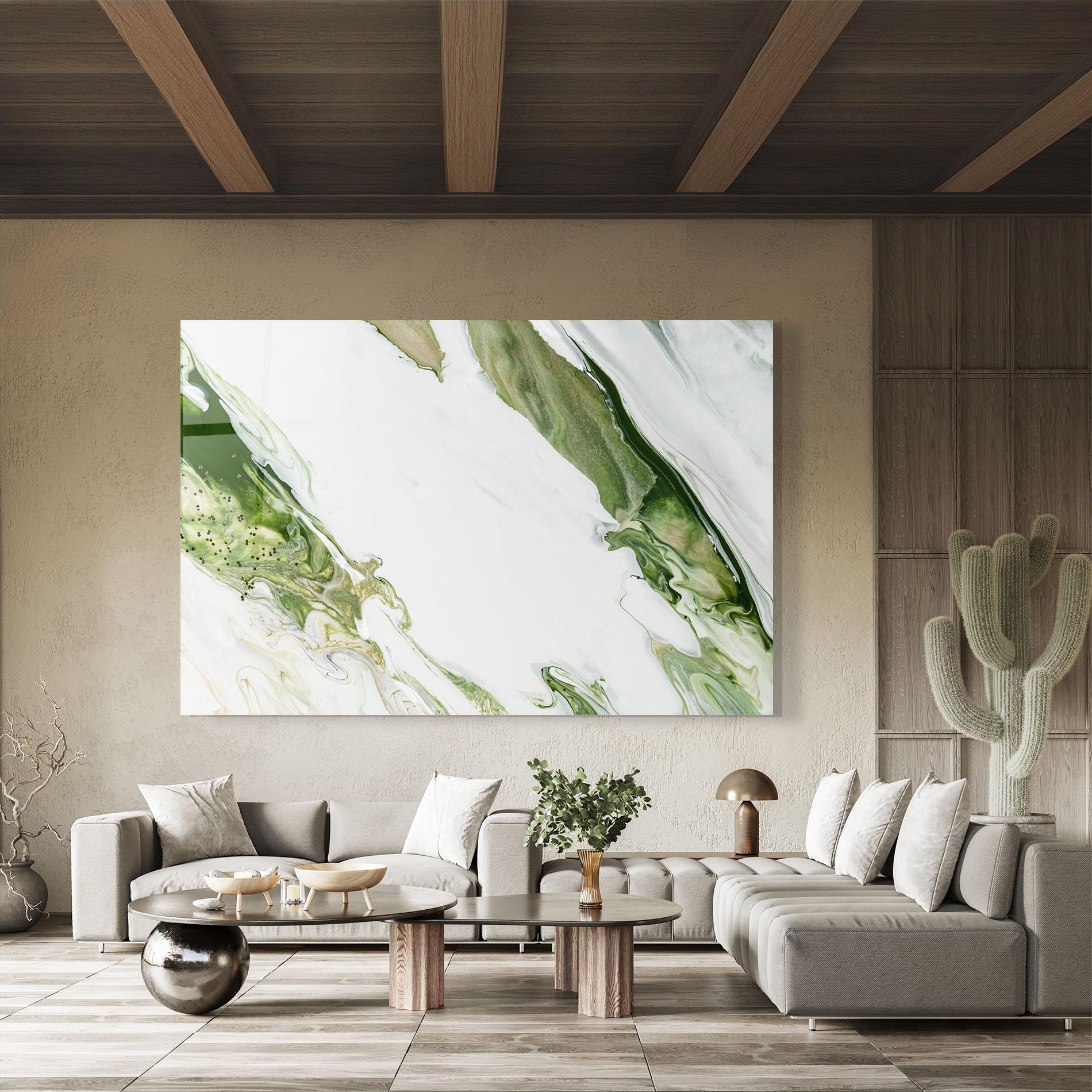 Üvegkép Green Liquid Marble mockup 8