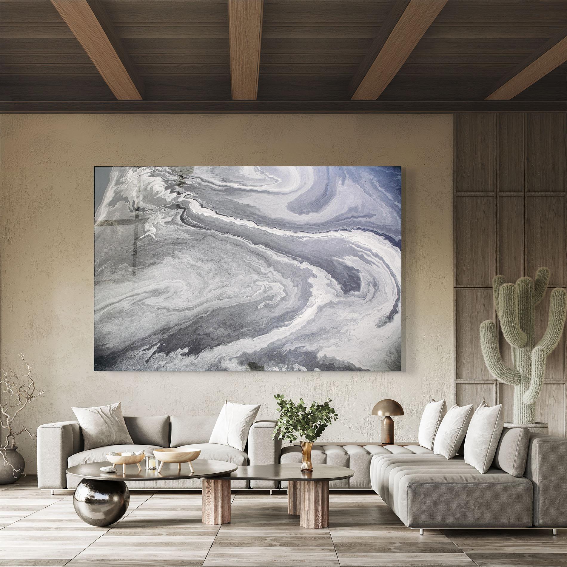 Üvegkép Grey Liquid Marble mockup 8