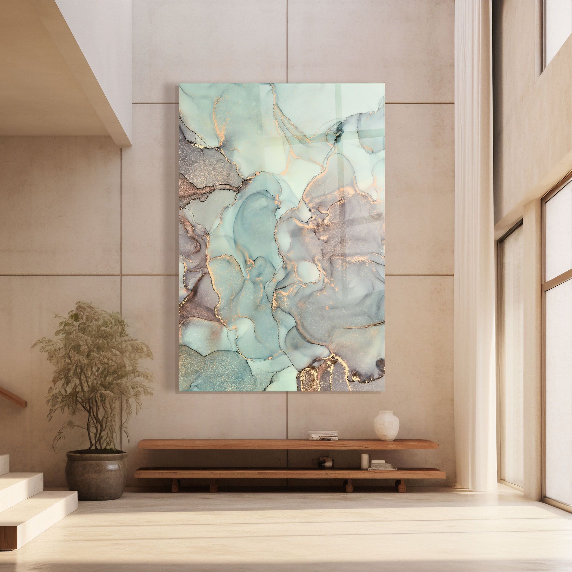 Abstract Turquoise Marble mockup 8