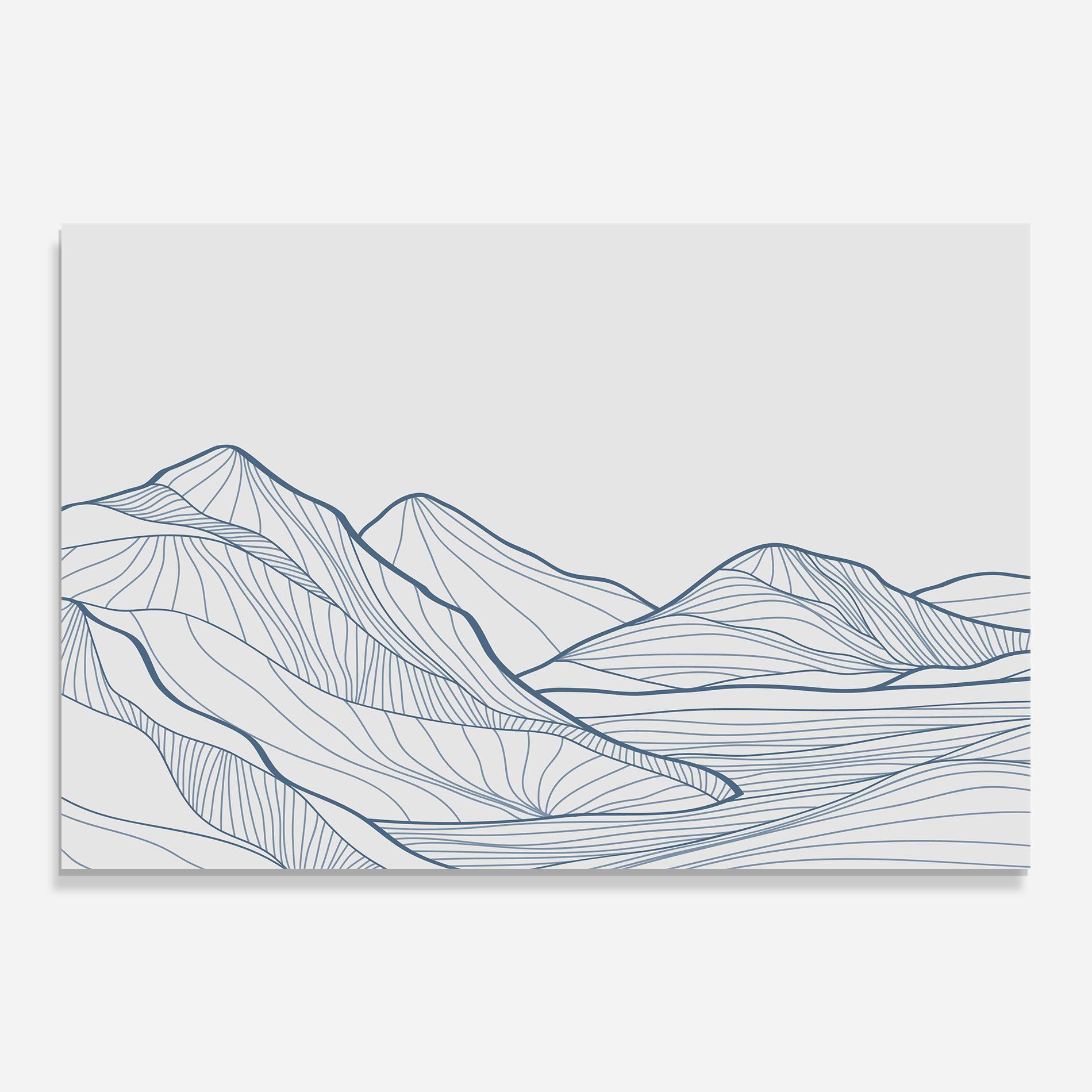 Üvegkép Mountain Blue Line mockup 0