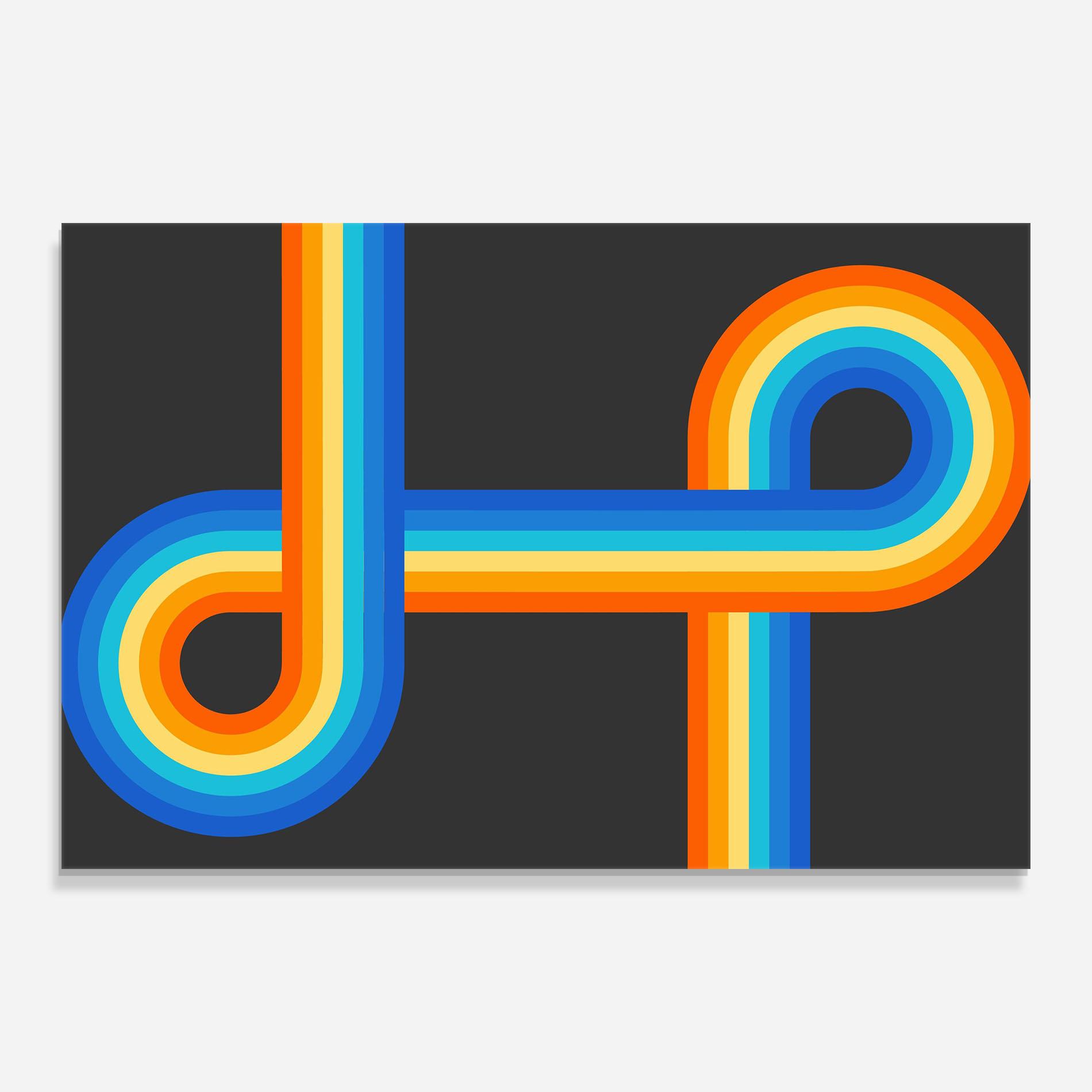 Üvegkép Vintage Ranbow mockup 0