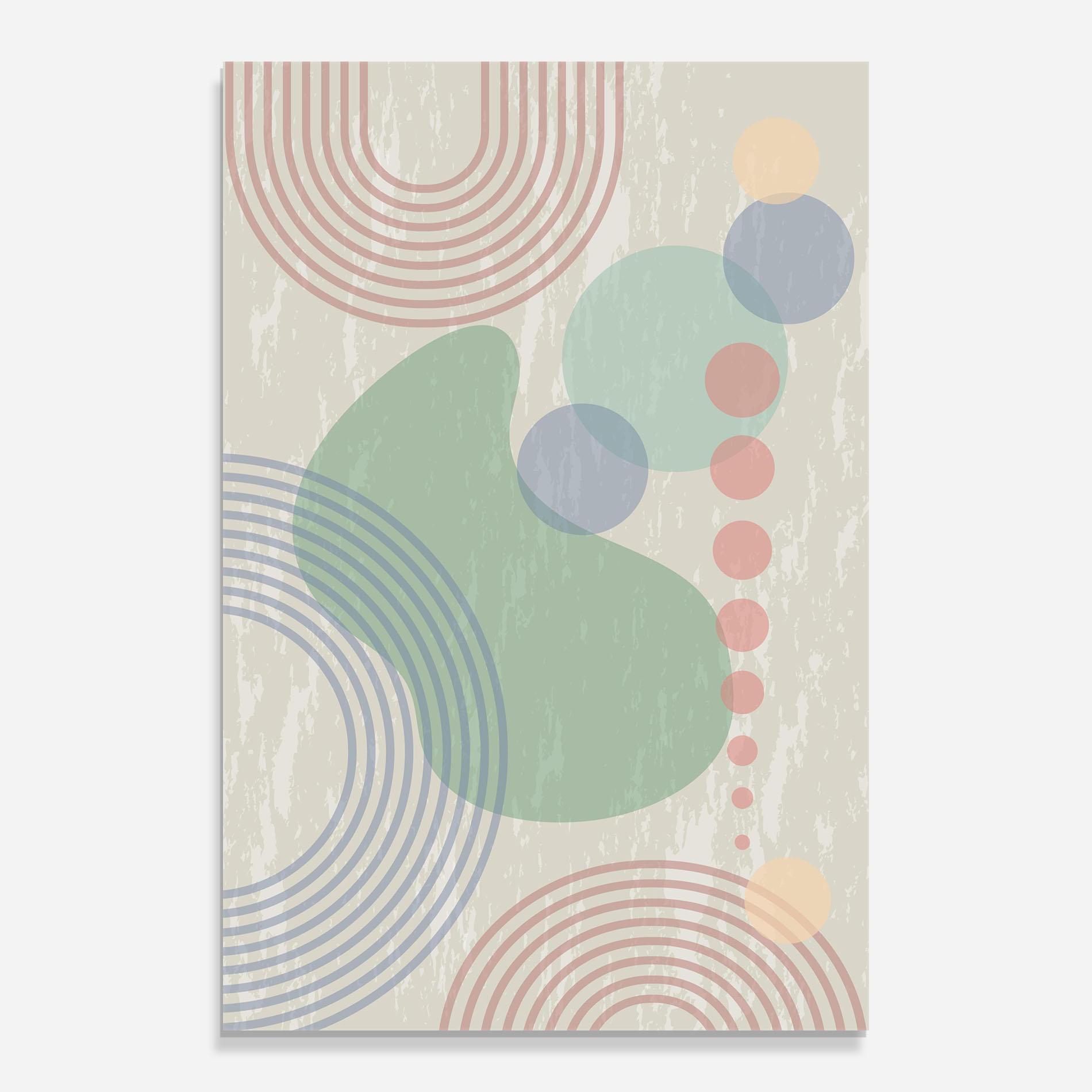 Üvegkép Green Pink Shapes mockup 0