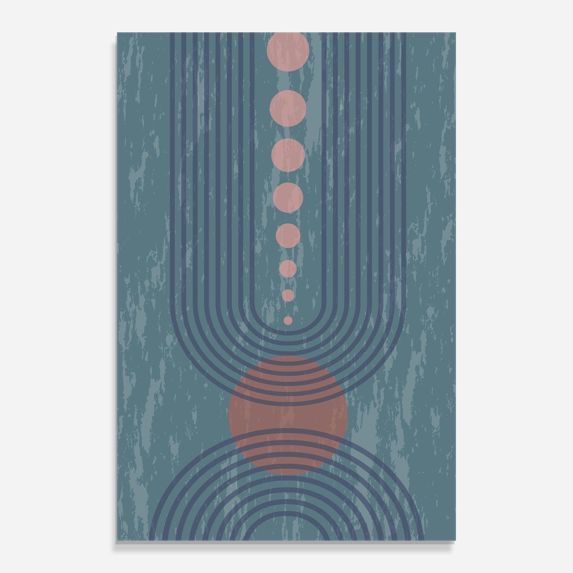 Üvegkép Pink Circle On Blue mockup 0