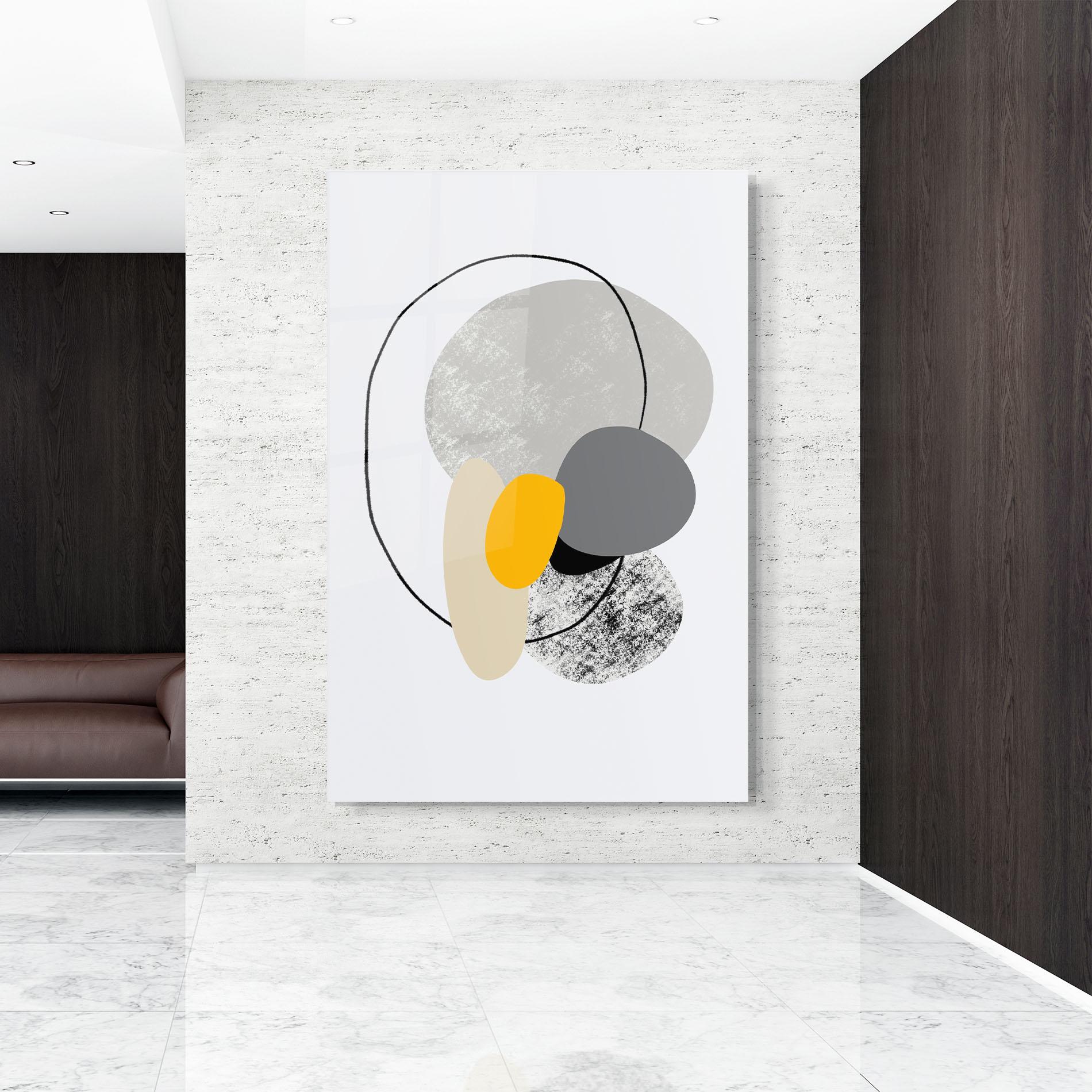 Üvegkép Grey Orange Shape mockup 9