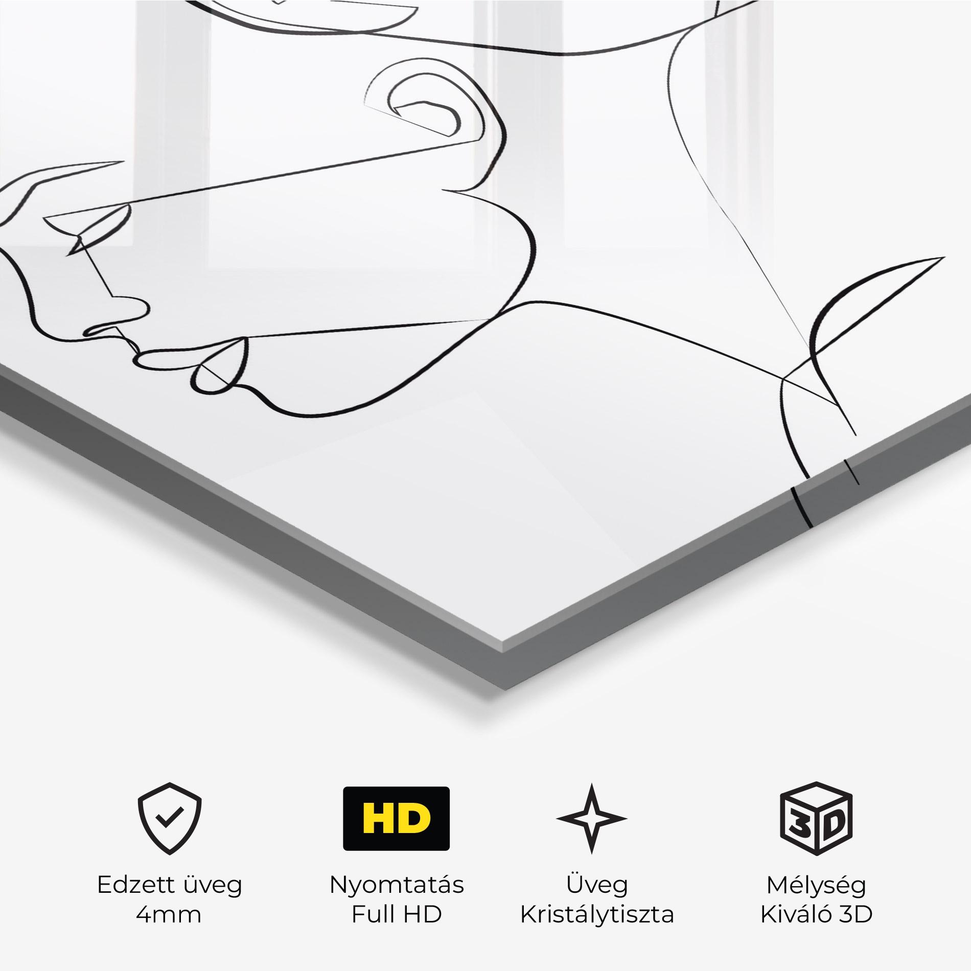 Üvegkép Female Black Line mockup 3