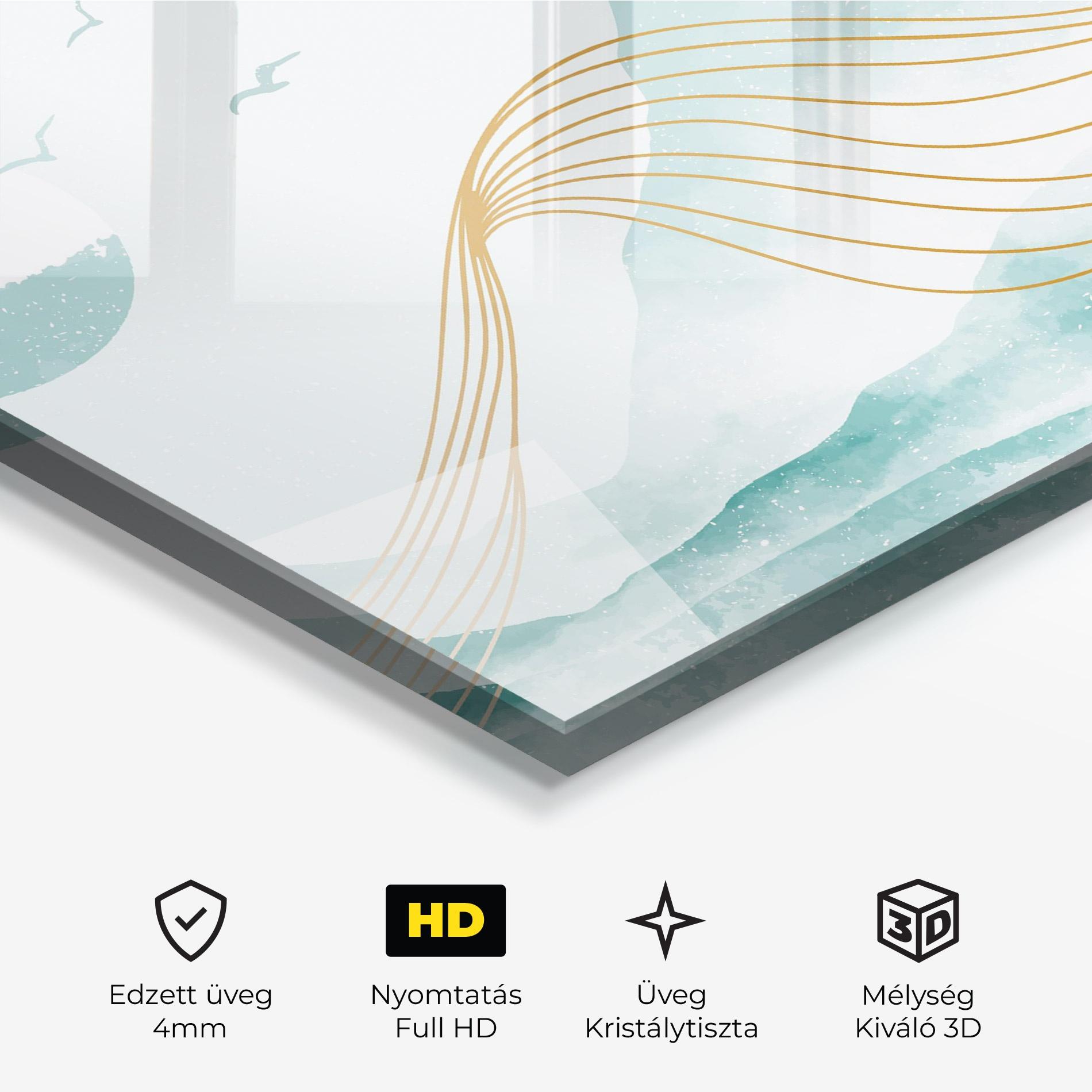 Üvegkép Gold Line Mountain mockup 3